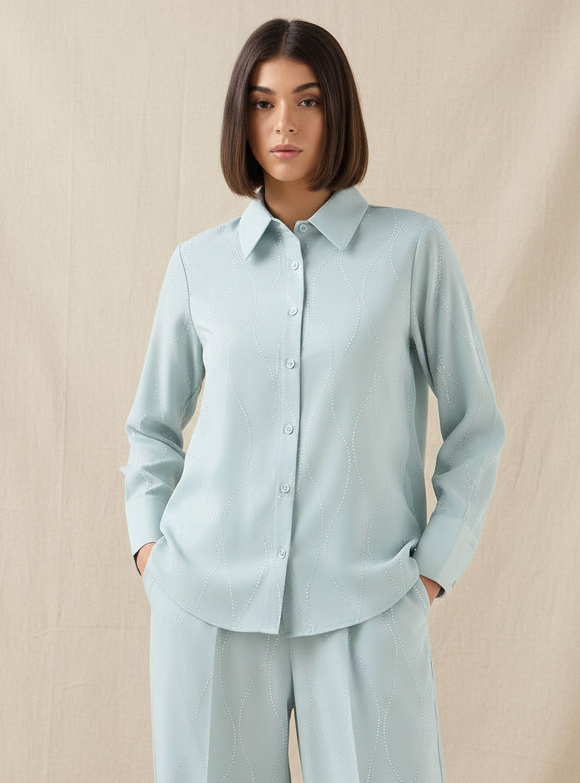 Shirt with Embellishment and Long Sleeves-women-clothing-shirtsandblouses-shirts-image-1
