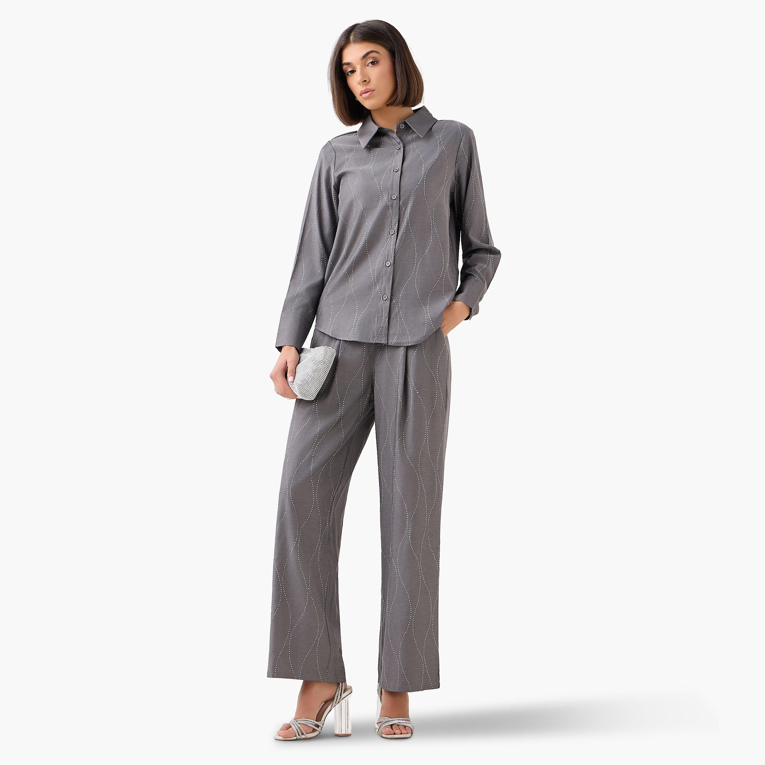 بنطلون مزين واسع الساقين-women-clothing-coordsets-image-3