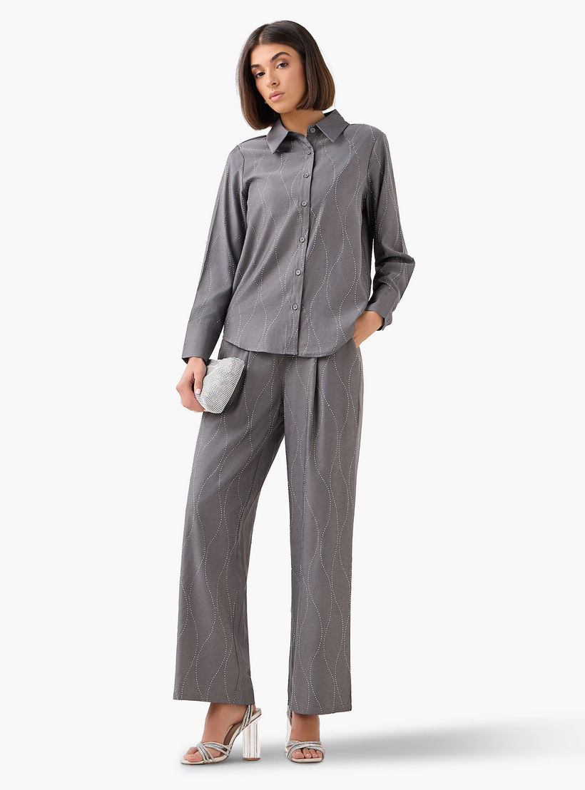 بنطلون مزين واسع الساقين-women-clothing-coordsets-image-3