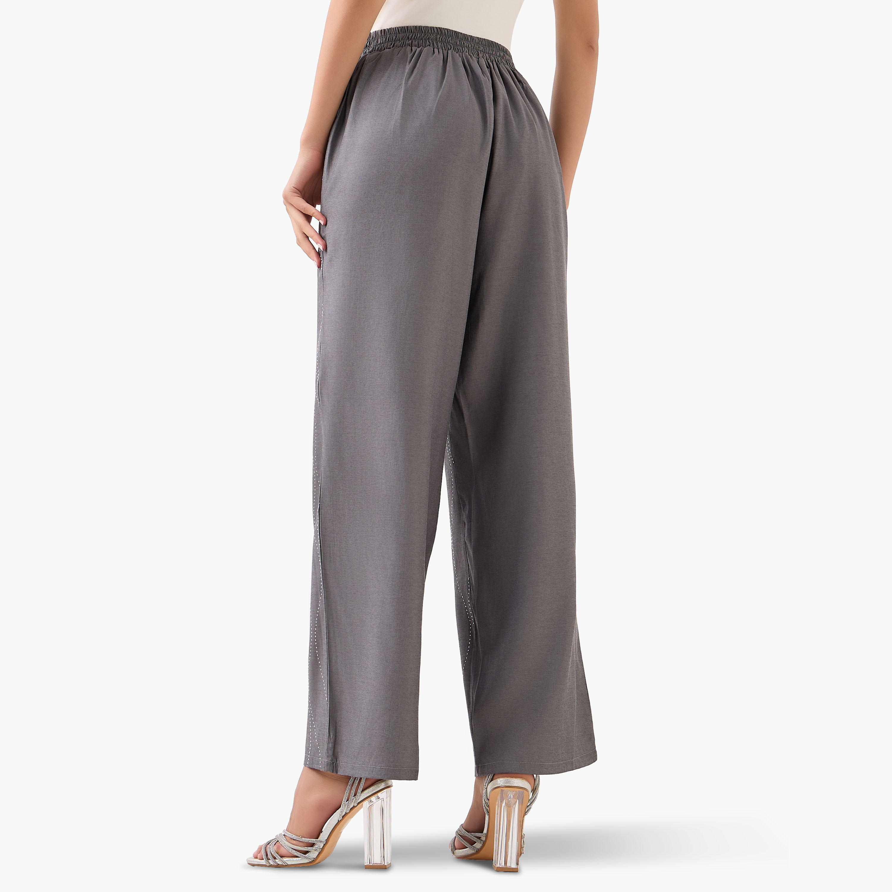 بنطلون مزين واسع الساقين-women-clothing-coordsets-image-2