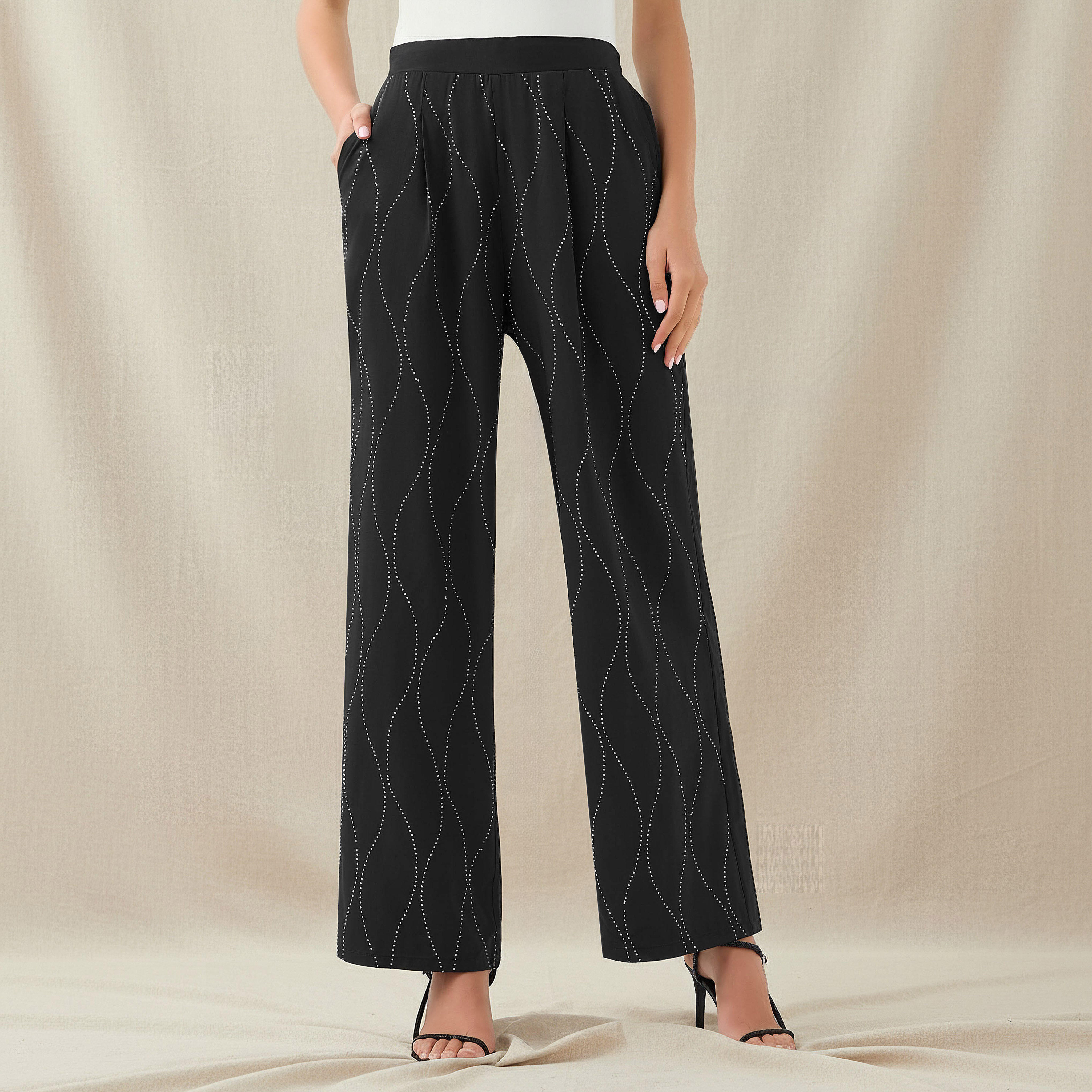 Wide-Leg Embellished Trousers-women-clothing-coordsets-image-1