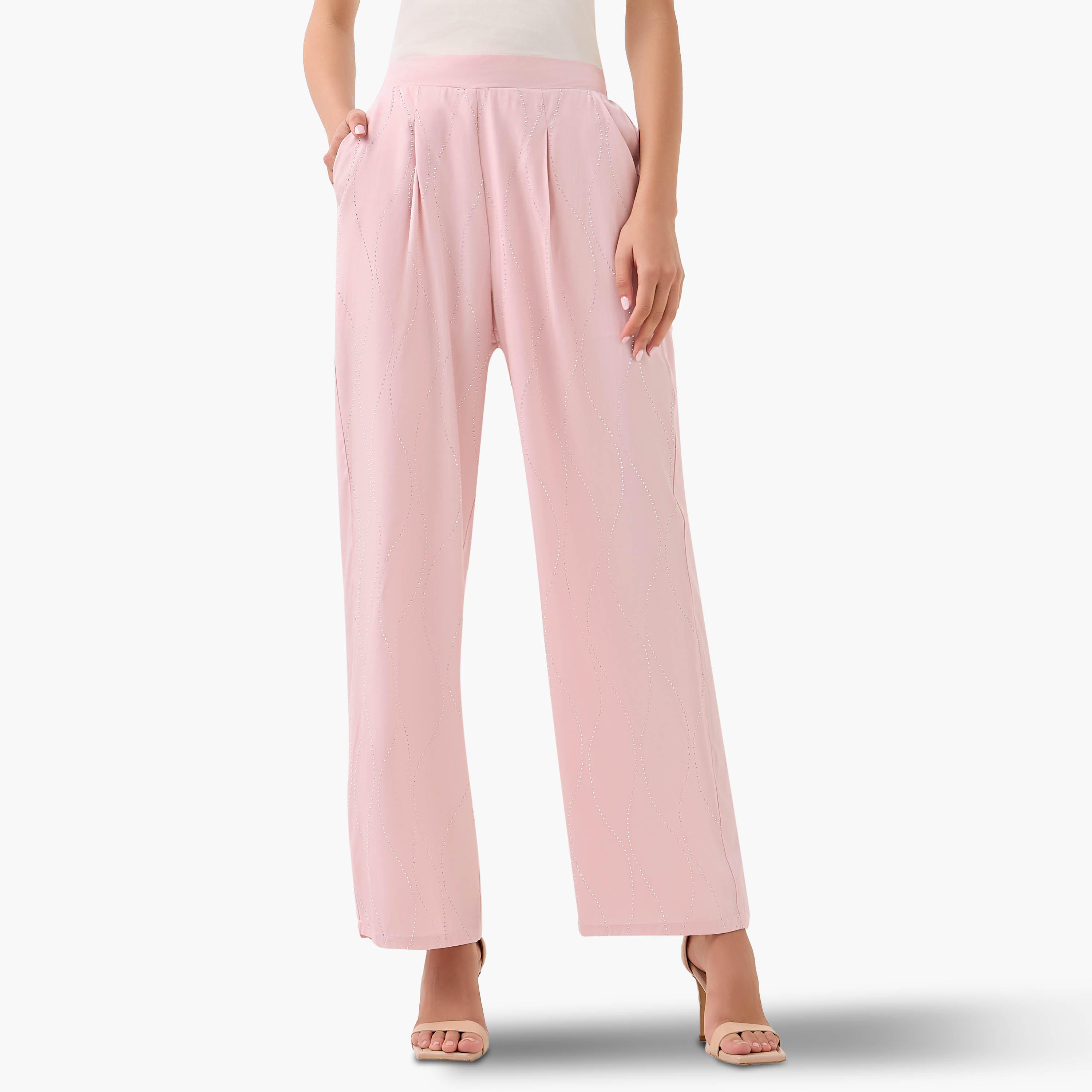 Wide-Leg Embellished Trousers-women-clothing-coordsets-image-3