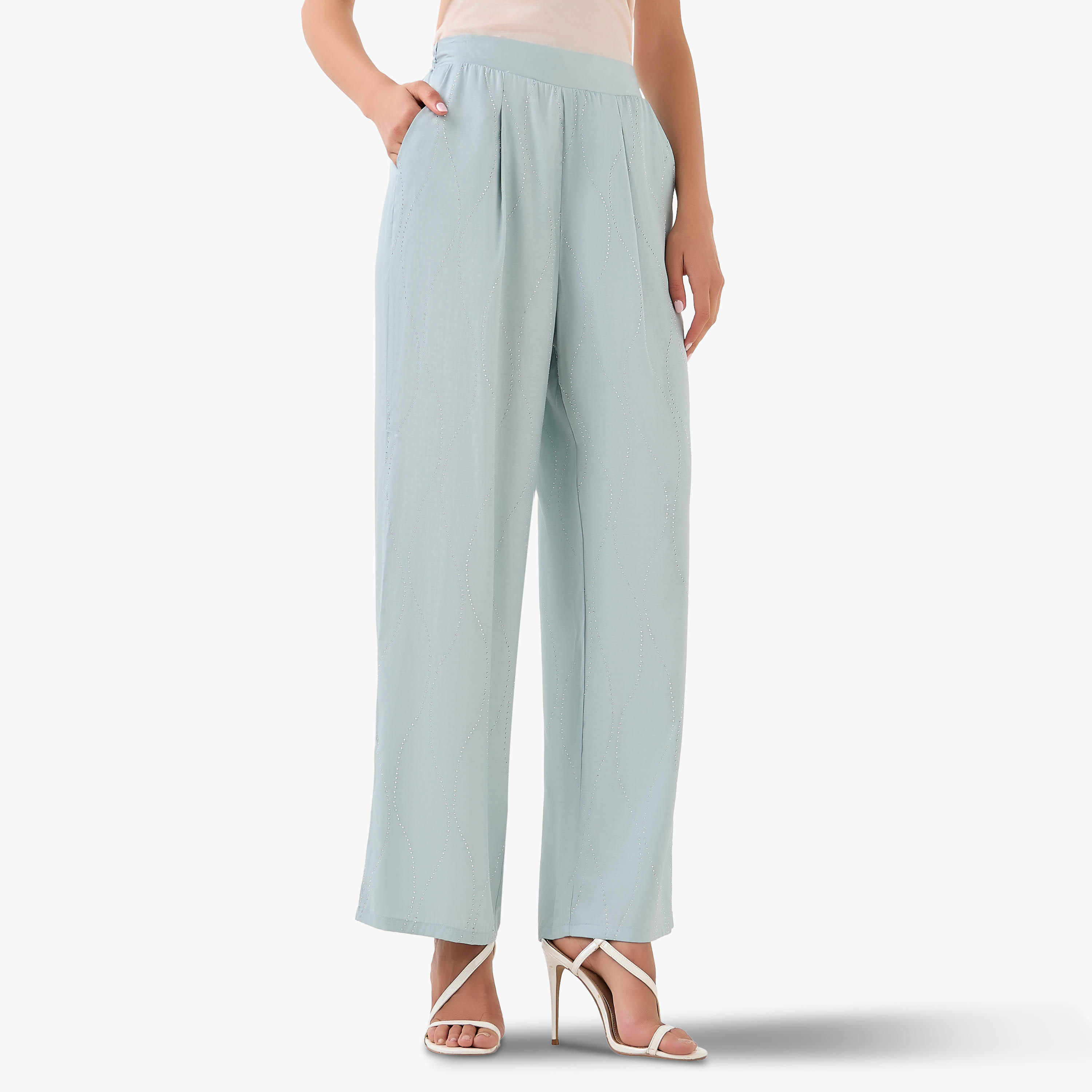 Wide-Leg Embellished Trousers-women-clothing-coordsets-image-3