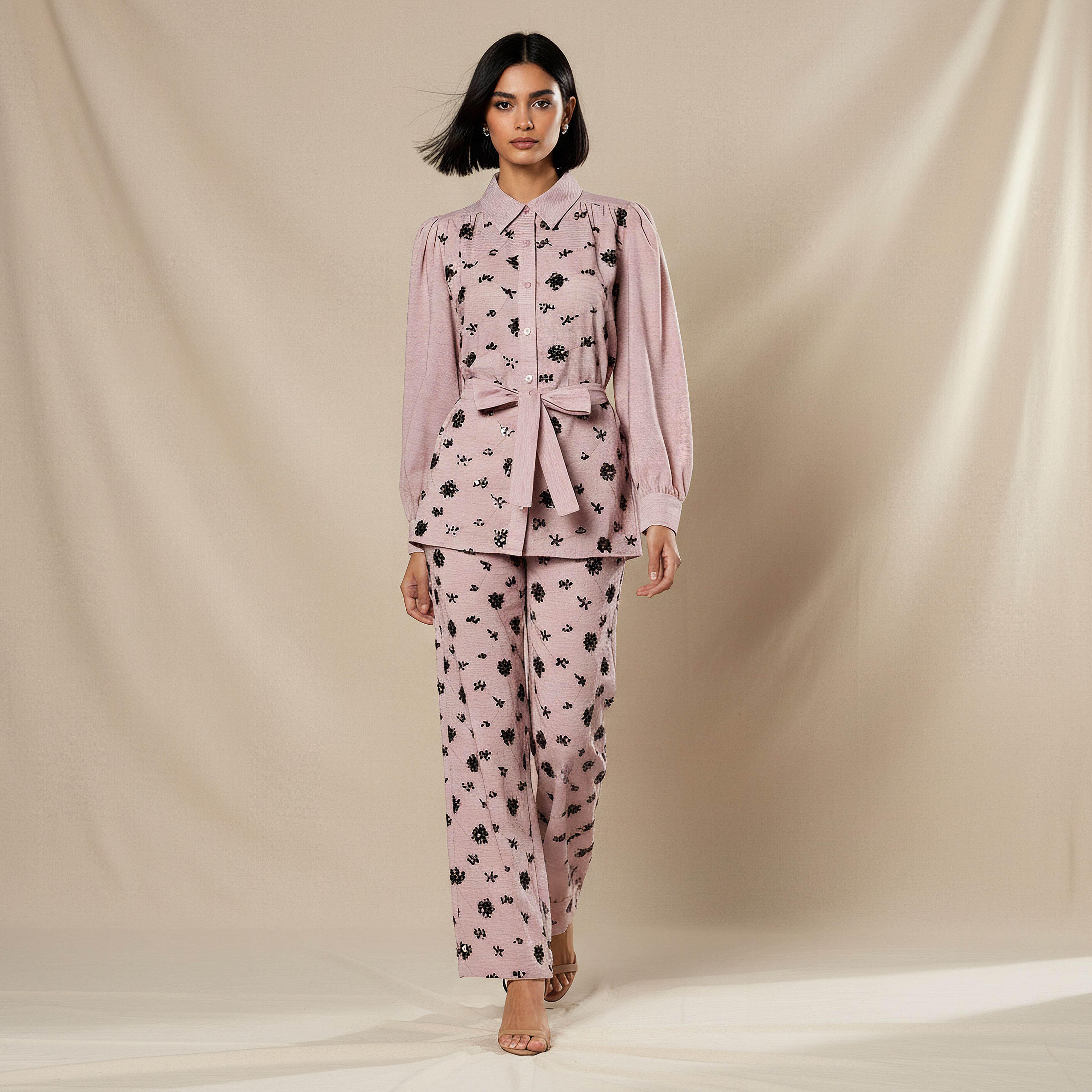 Belted Shirt with Sequins-women-clothing-shirtsandblouses-shirts-image-2