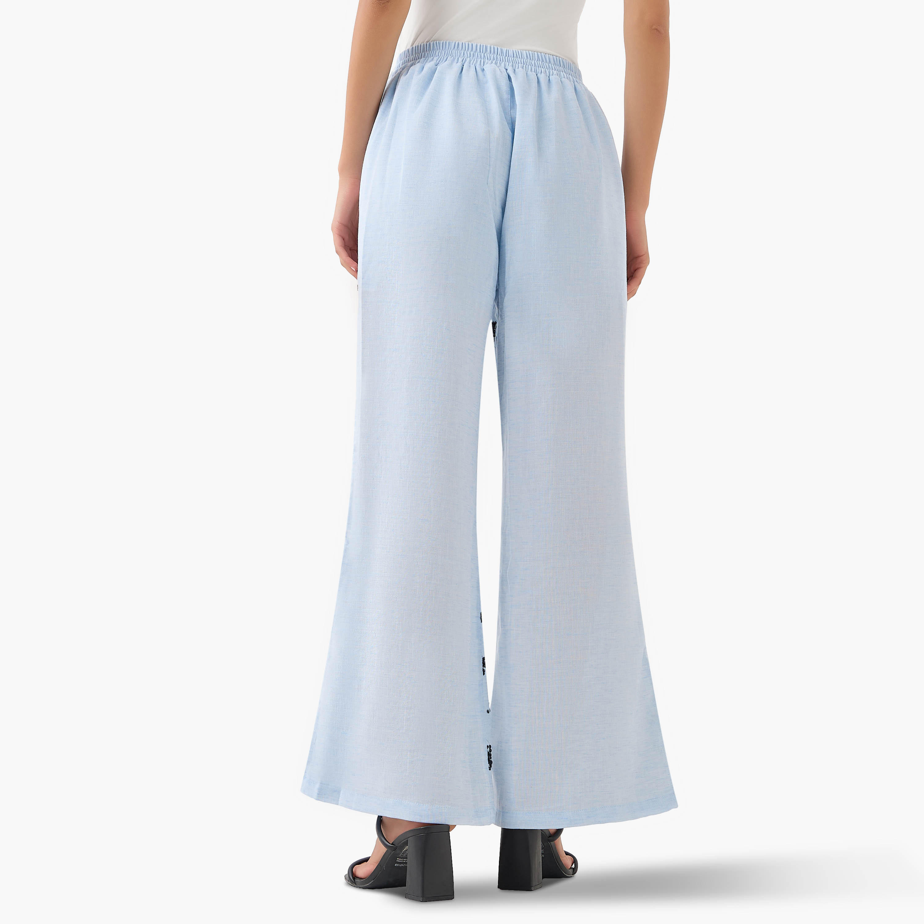 بنطلون واسع الساقين بتزيينات ترتر-women-clothing-coordsets-image-3
