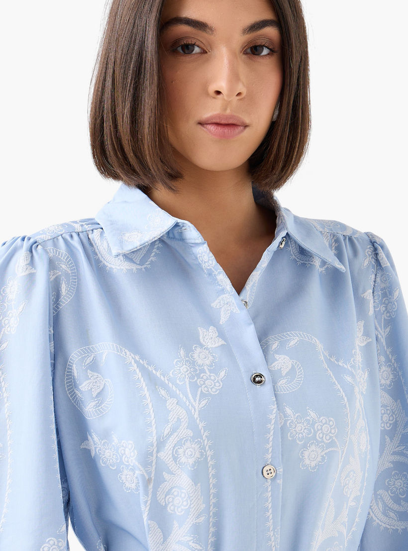 Belted Top with Floral Print-women-clothing-shirtsandblouses-shirts-image-5