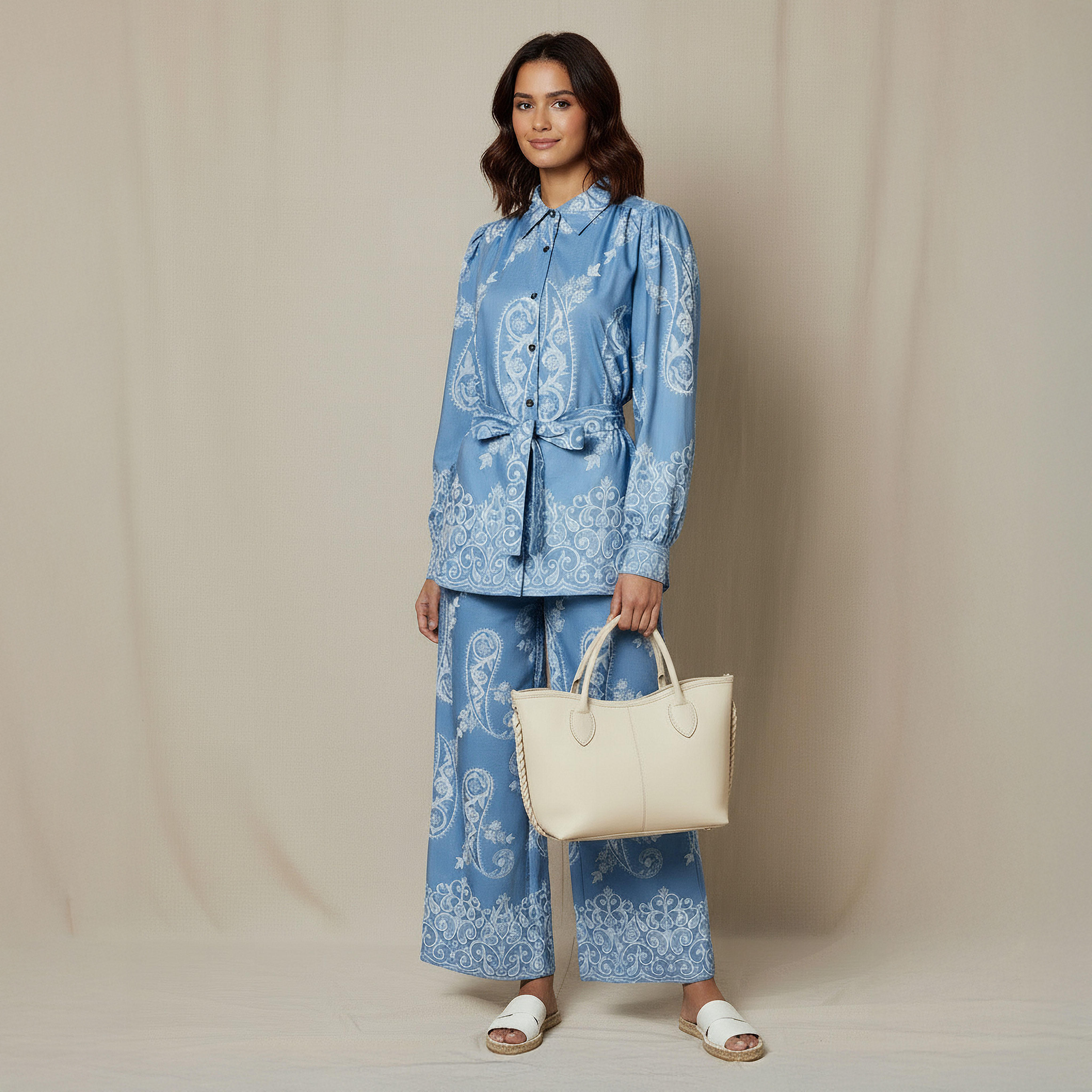 بلوزة بحزام وطبعات زهور-women-clothing-shirtsandblouses-shirts-image-2