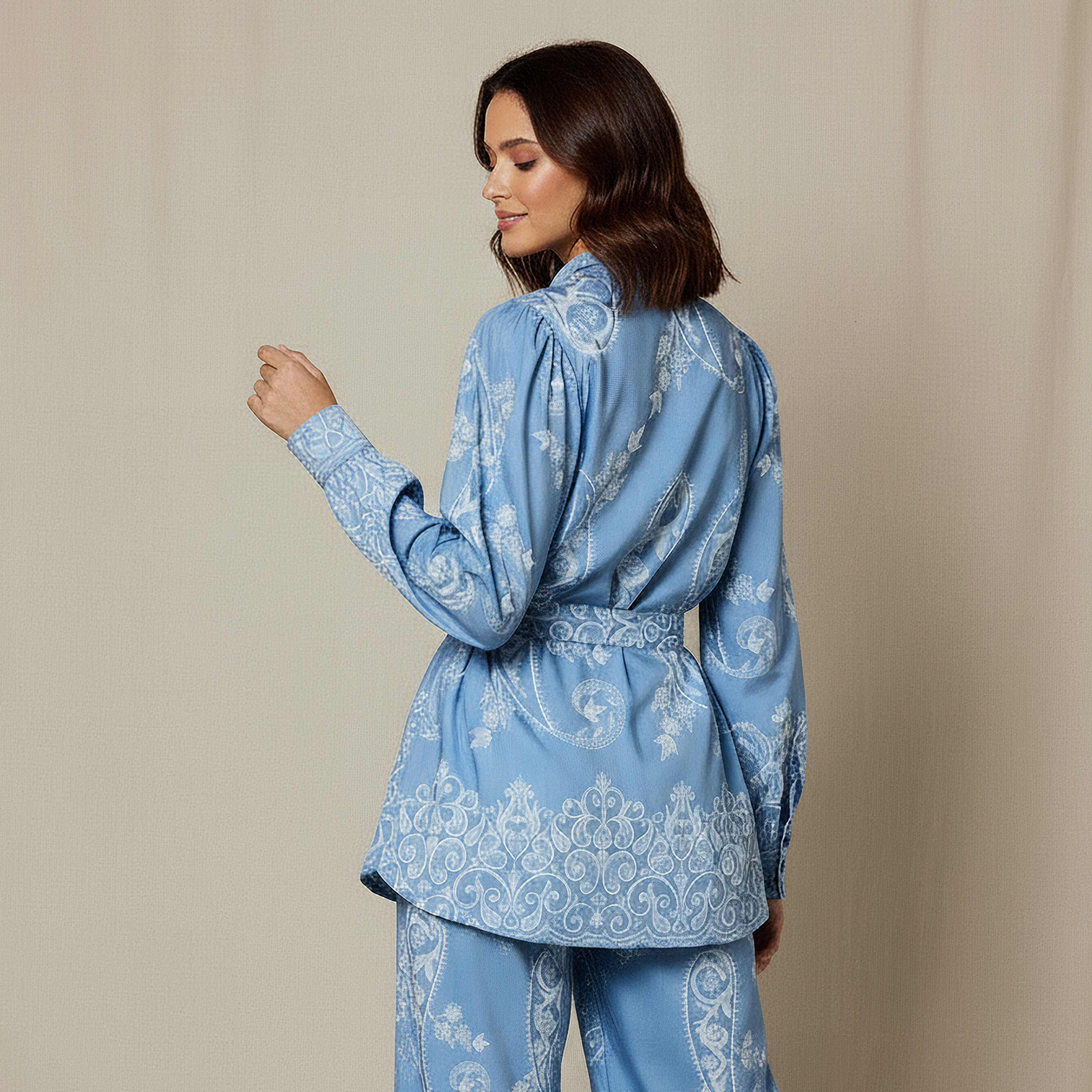 Belted Top with Floral Print-women-clothing-shirtsandblouses-shirts-image-3