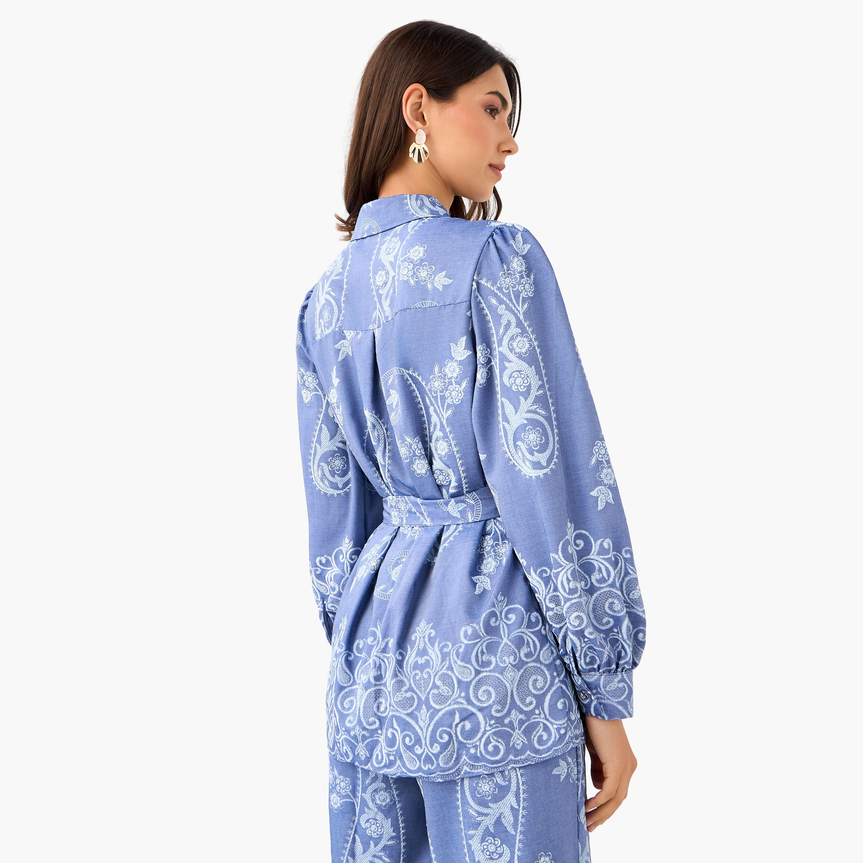 Belted Top with Floral Print-women-clothing-shirtsandblouses-shirts-image-3