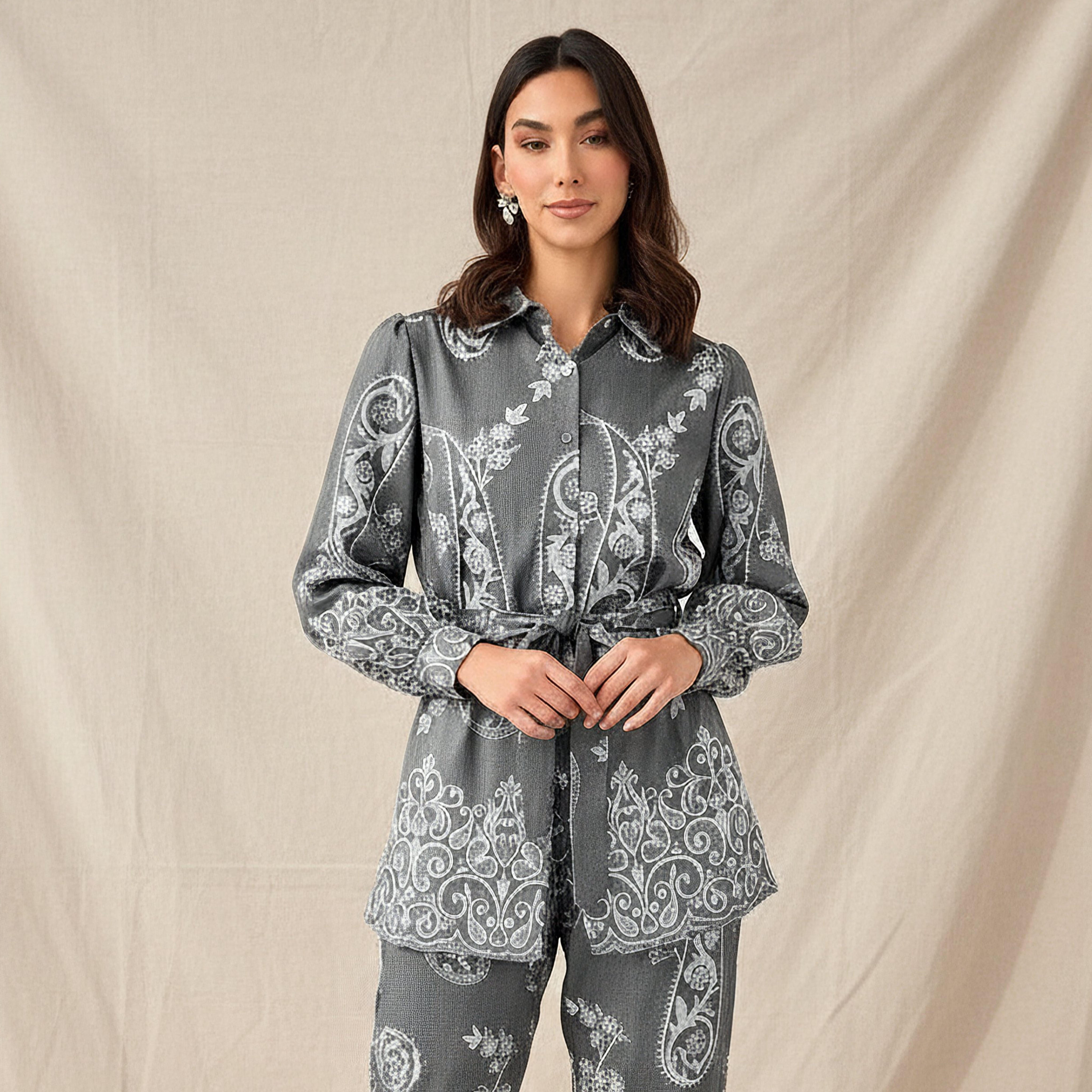 Belted Top with Floral Print-women-clothing-shirtsandblouses-shirts-image-1