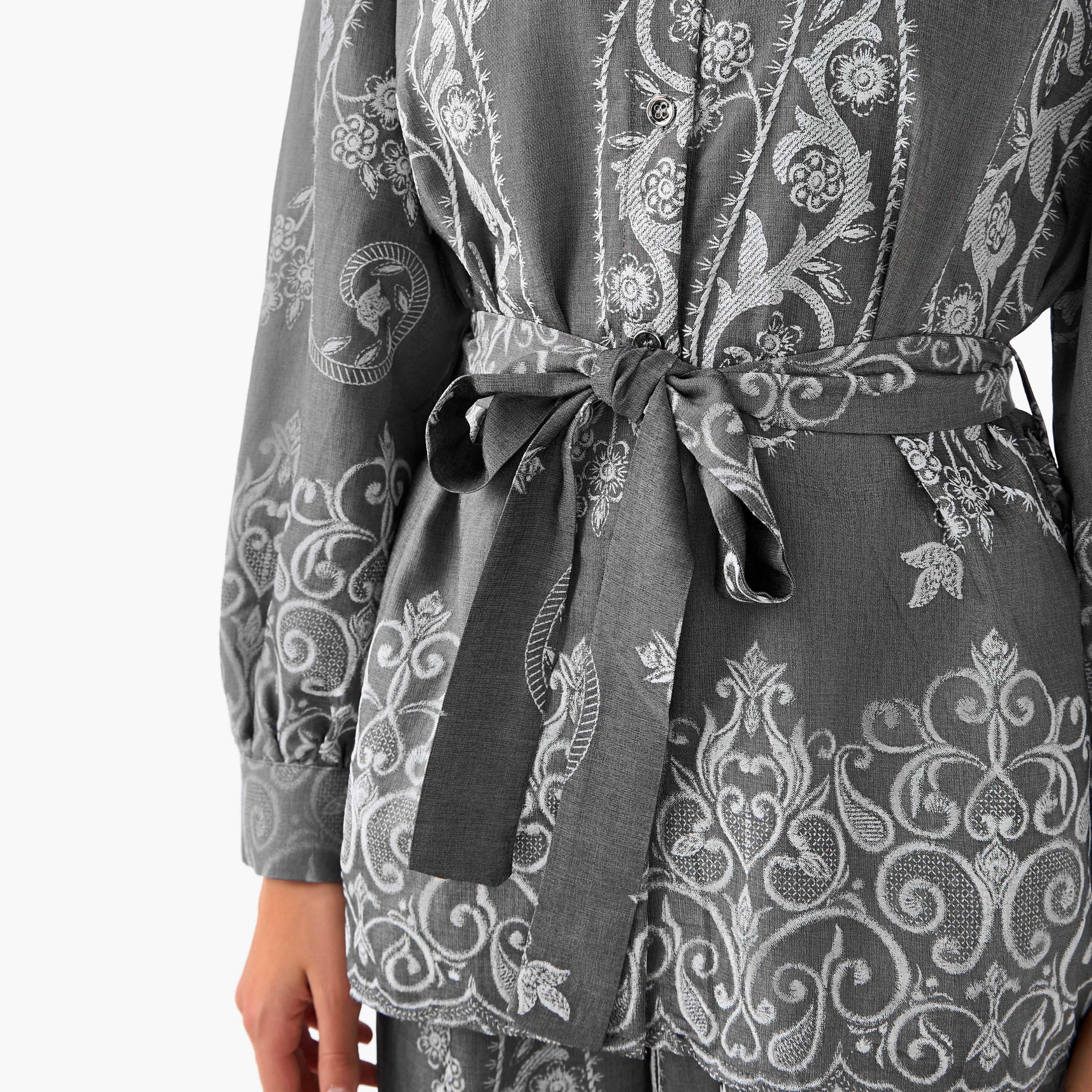 Belted Top with Floral Print-women-clothing-shirtsandblouses-shirts-image-5