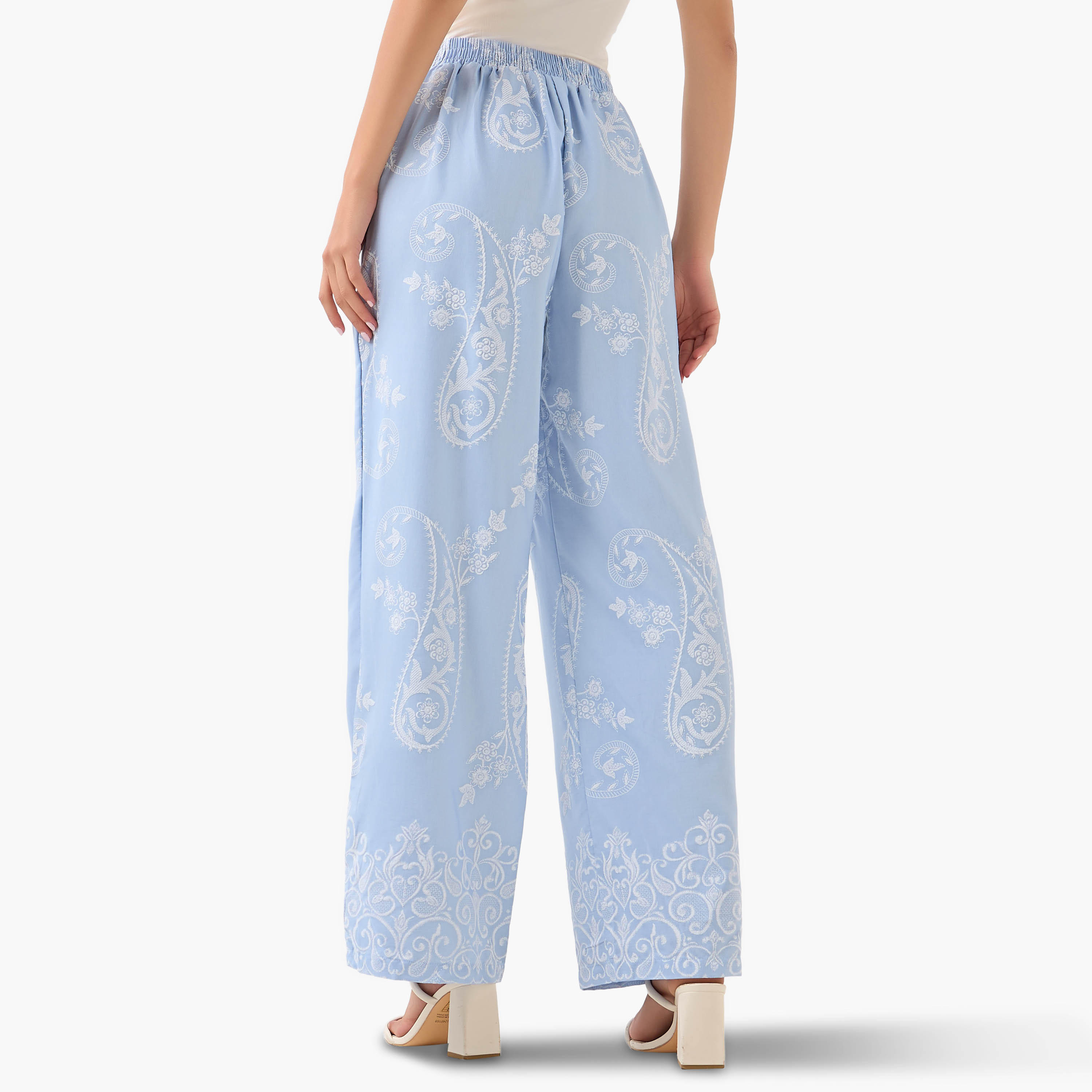 بنطلون واسع الساقين بكسرات وطبعات بيزلي-women-clothing-coordsets-image-2