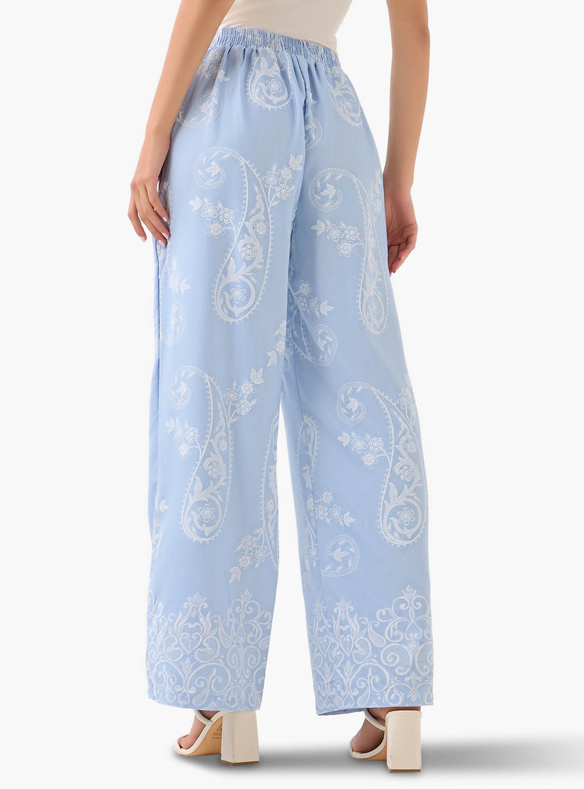 بنطلون واسع الساقين بكسرات وطبعات بيزلي-women-clothing-coordsets-image-2