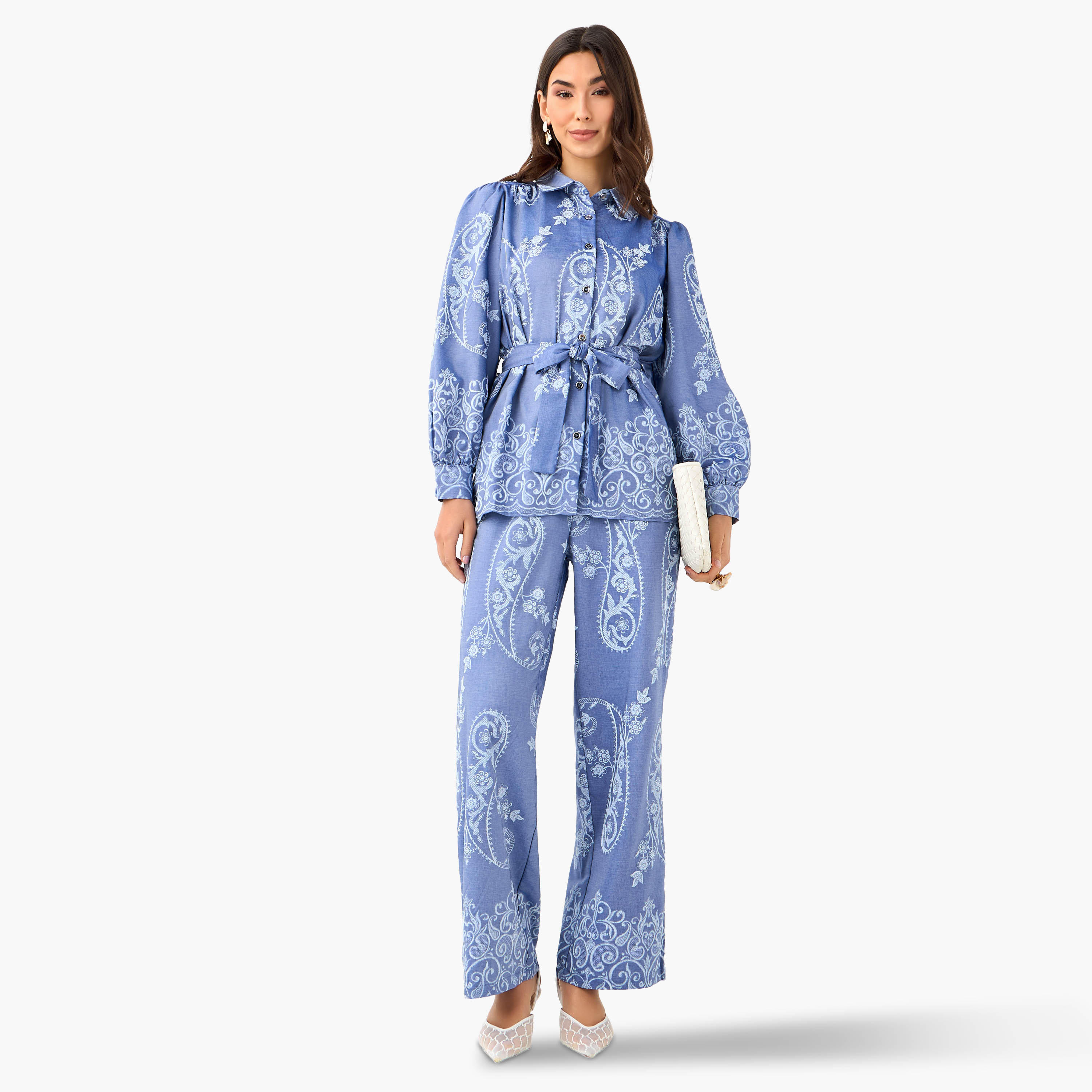 Wide-Leg Paisley Print Pleated Trousers-women-clothing-coordsets-image-3