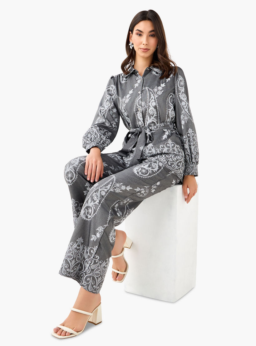 بنطلون واسع الساقين بكسرات وطبعات بيزلي-women-clothing-coordsets-image-3