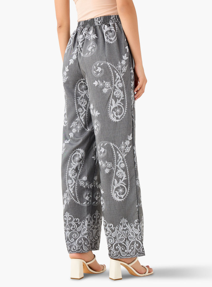 بنطلون واسع الساقين بكسرات وطبعات بيزلي-women-clothing-coordsets-image-5