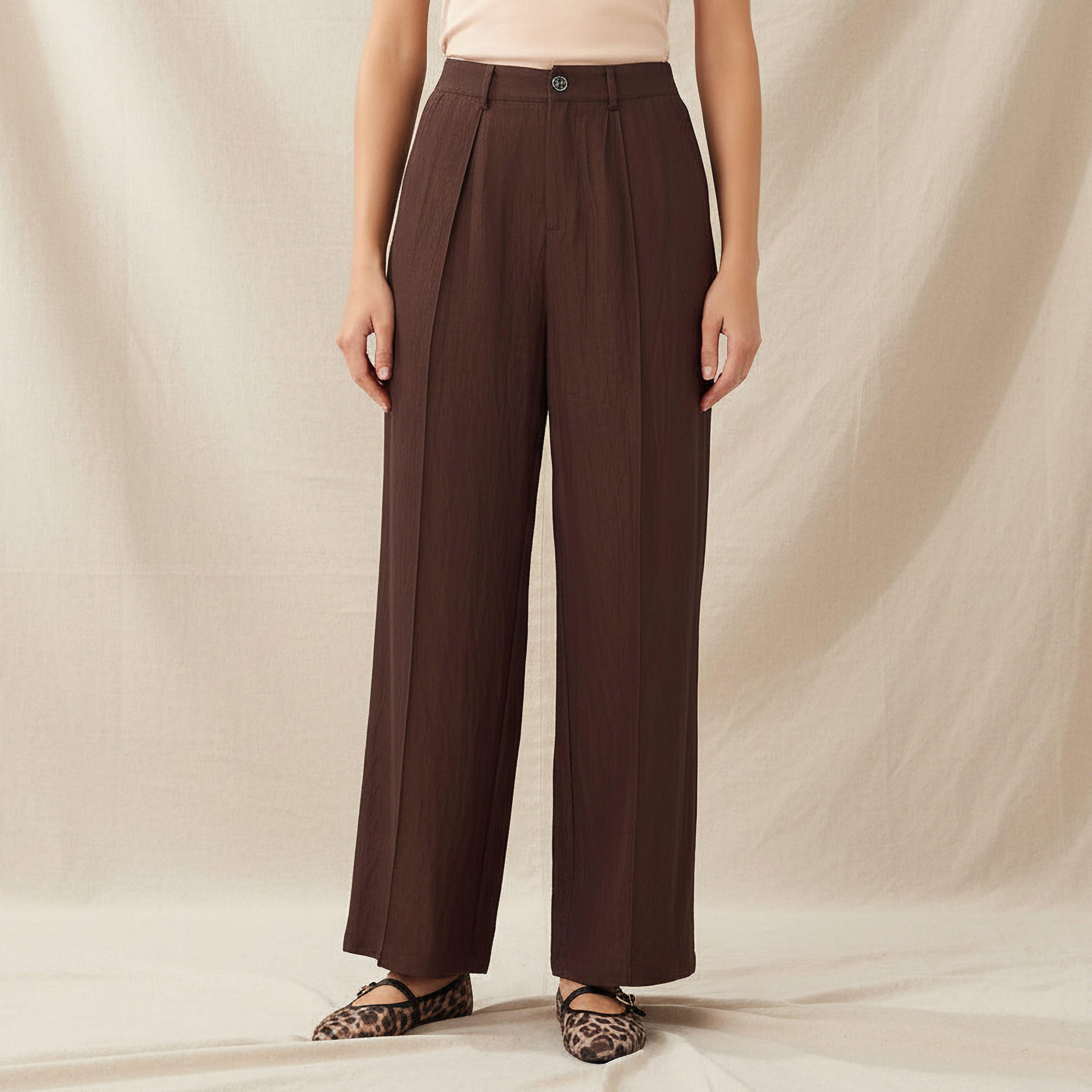 بنطلون واسع الساقين بكسرات-women-clothing-coordsets-image-1