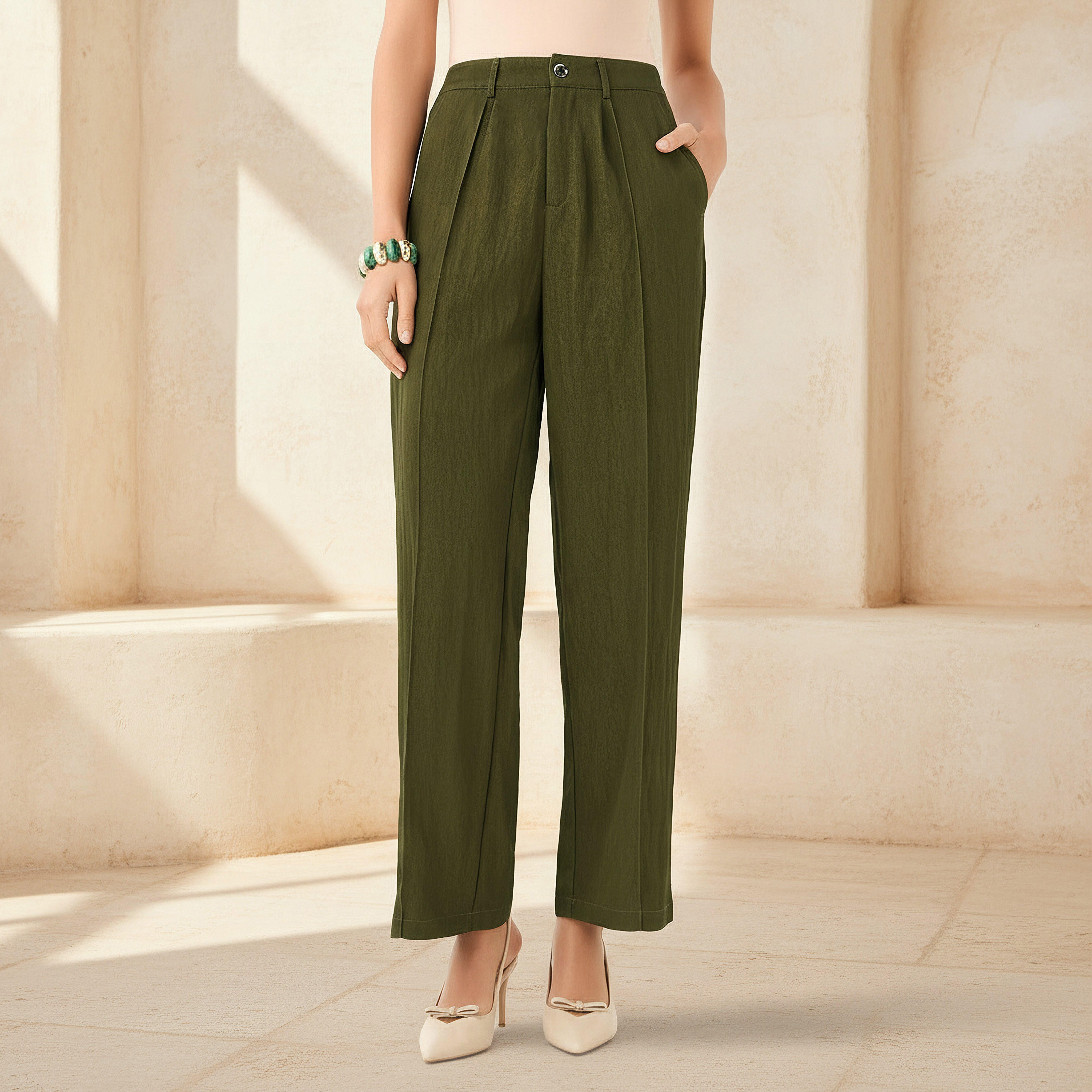 Wide-Leg Pleated Trousers-women-clothing-coordsets-image-1