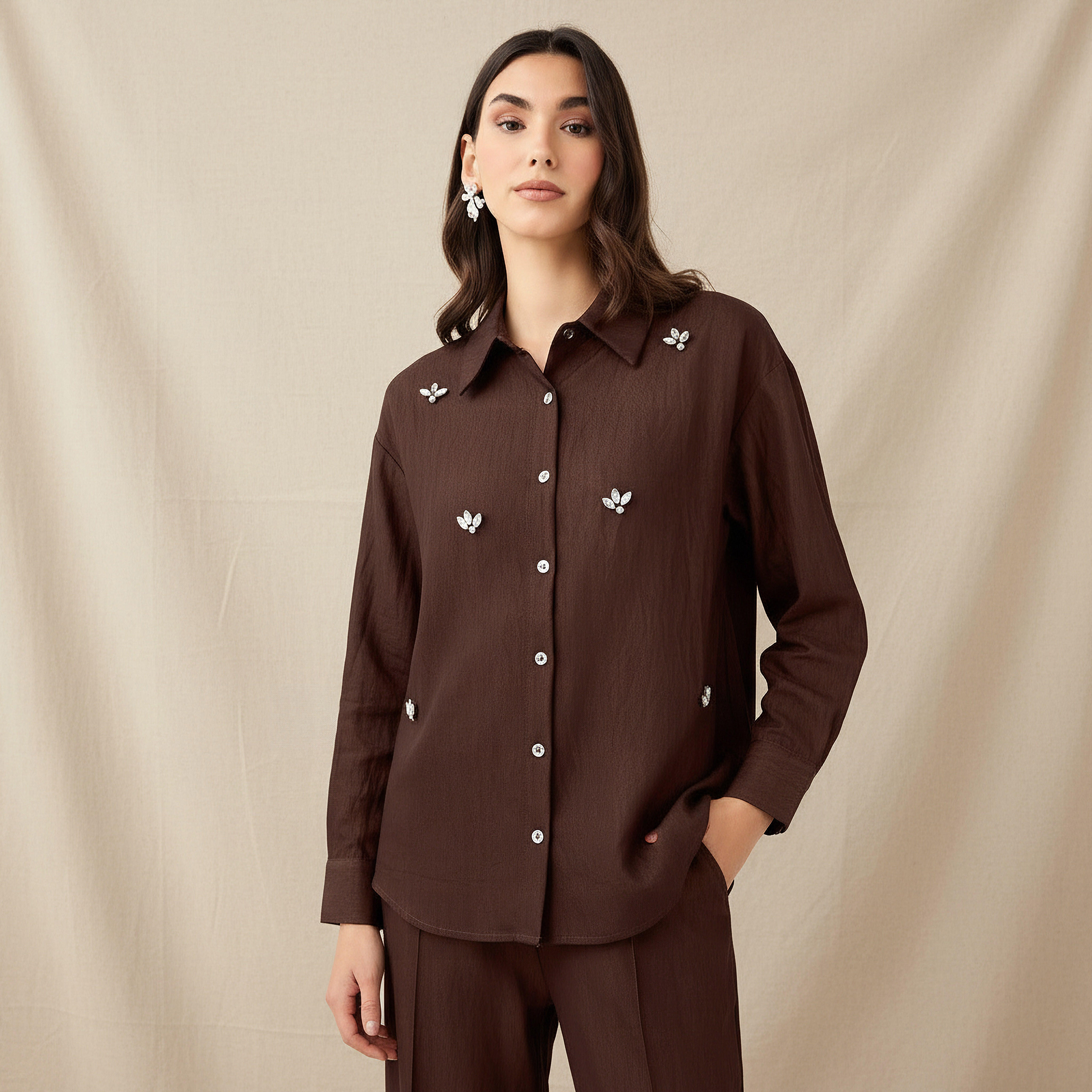 Embellished Shirt with Long Sleeves-women-clothing-shirtsandblouses-shirts-image-1