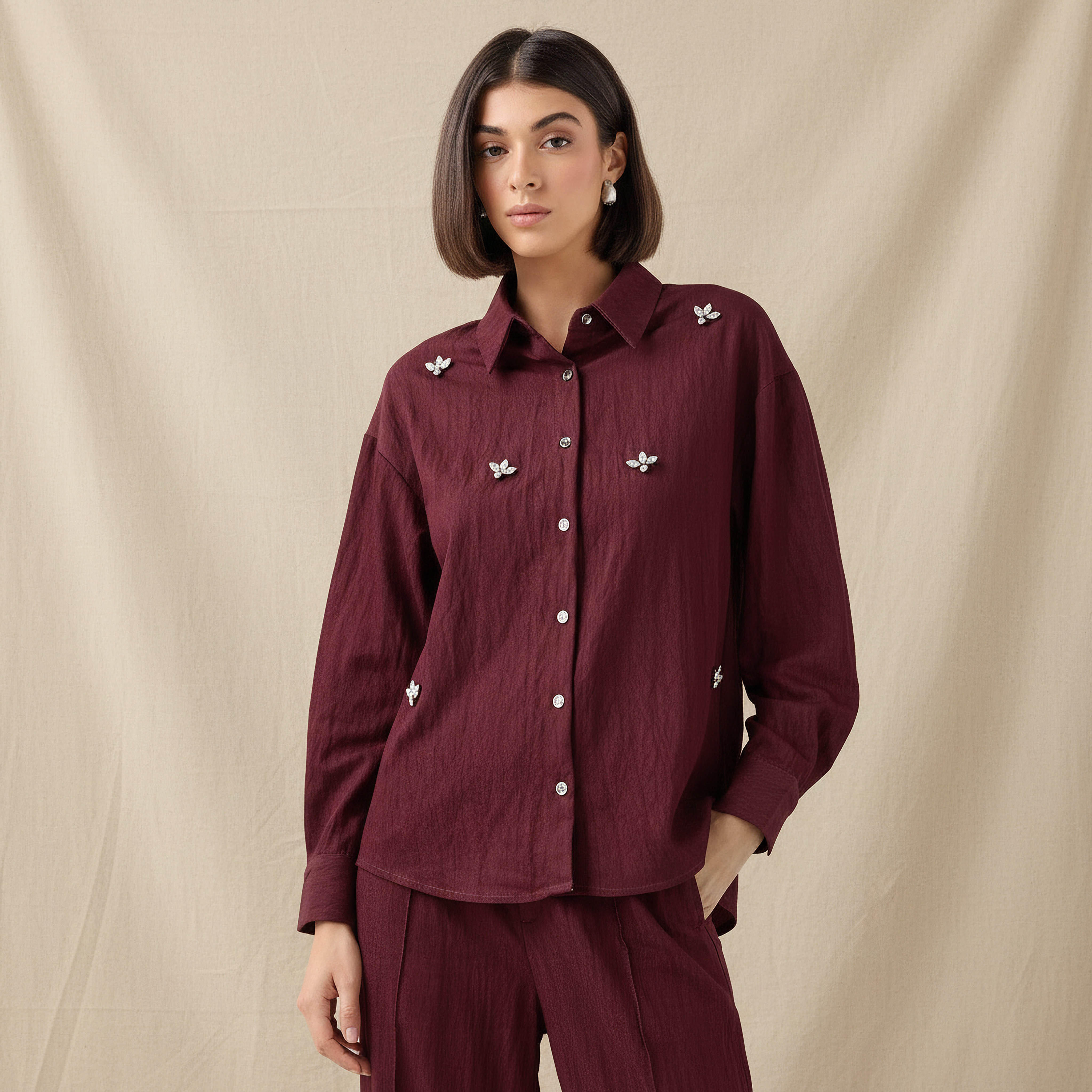 Embellished Shirt with Long Sleeves-women-clothing-shirtsandblouses-shirts-image-1