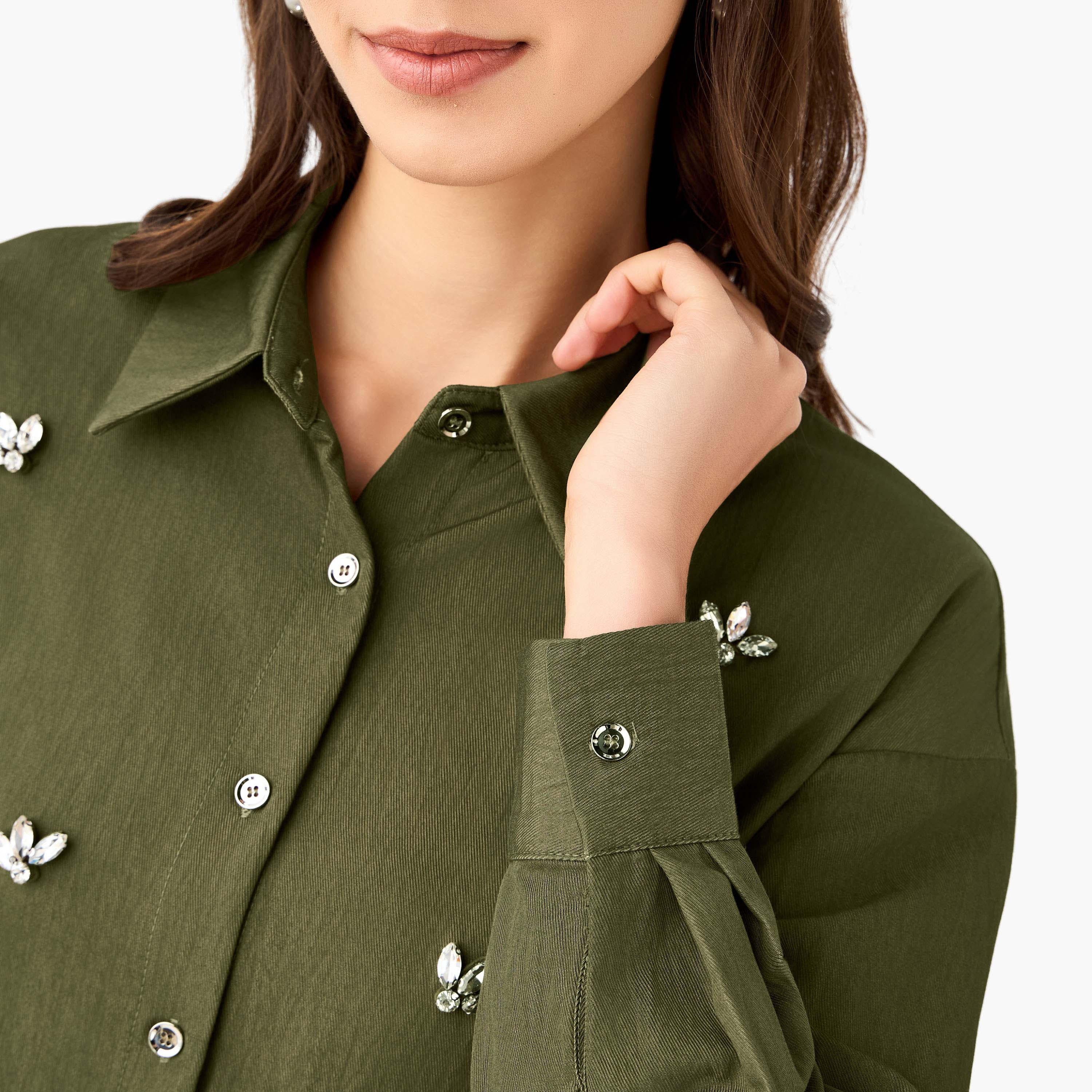 Embellished Shirt with Long Sleeves-women-clothing-shirtsandblouses-shirts-image-5
