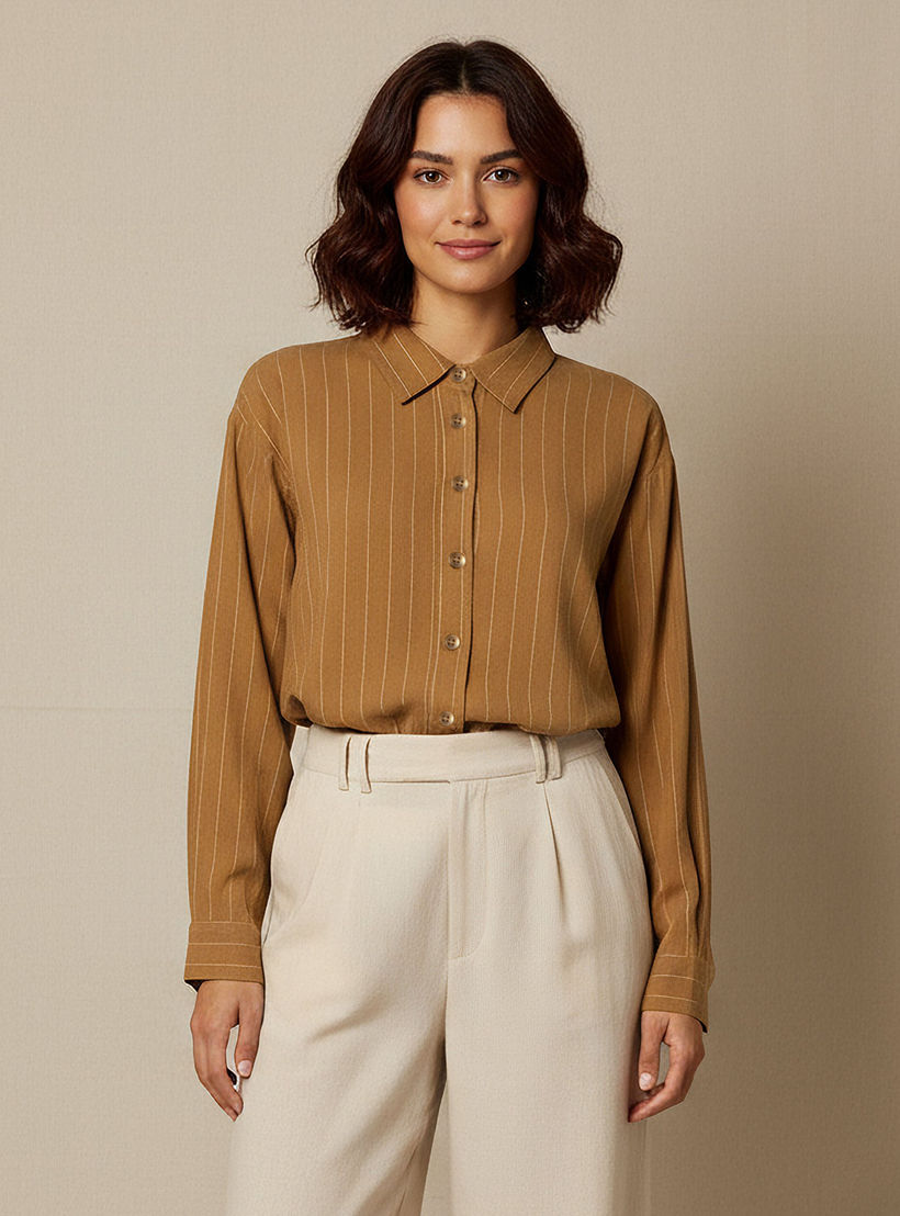 Shirt with Stripes and Long Sleeves-women-clothing-shirtsandblouses-shirts-image-1