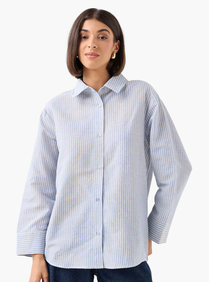 Shirt with Stripes and Long Sleeves-women-clothing-shirtsandblouses-shirts-image-1