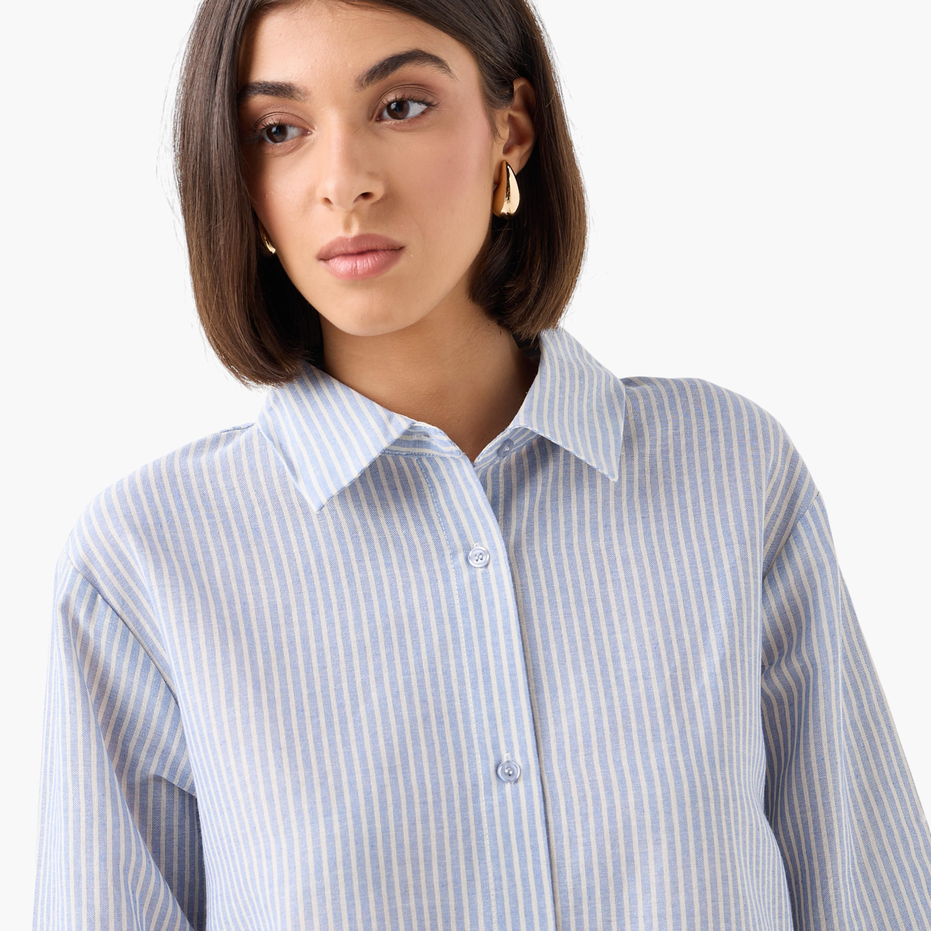 Shirt with Stripes and Long Sleeves-women-clothing-shirtsandblouses-shirts-image-5