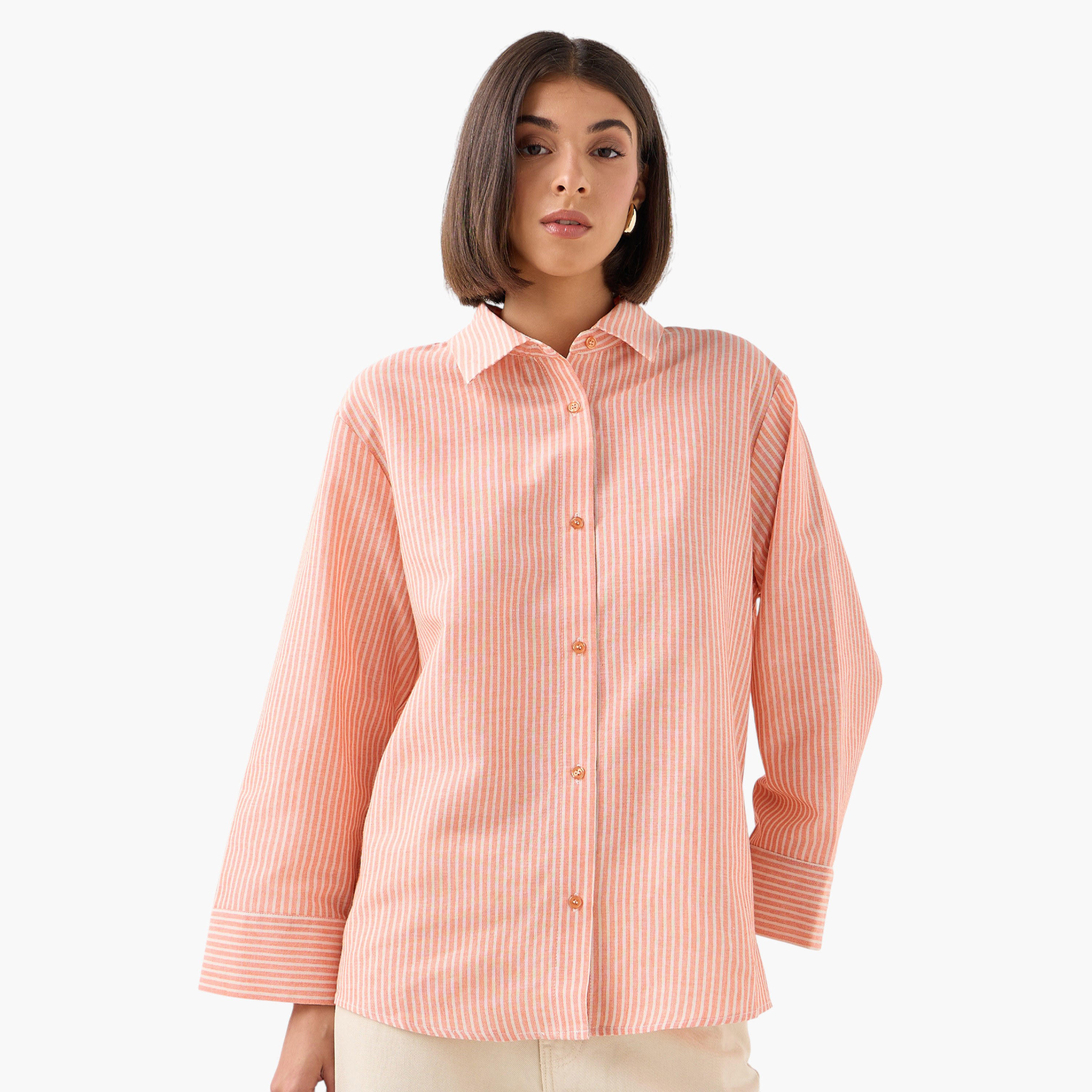 Shirt with Stripes and Long Sleeves-women-clothing-shirtsandblouses-shirts-image-1