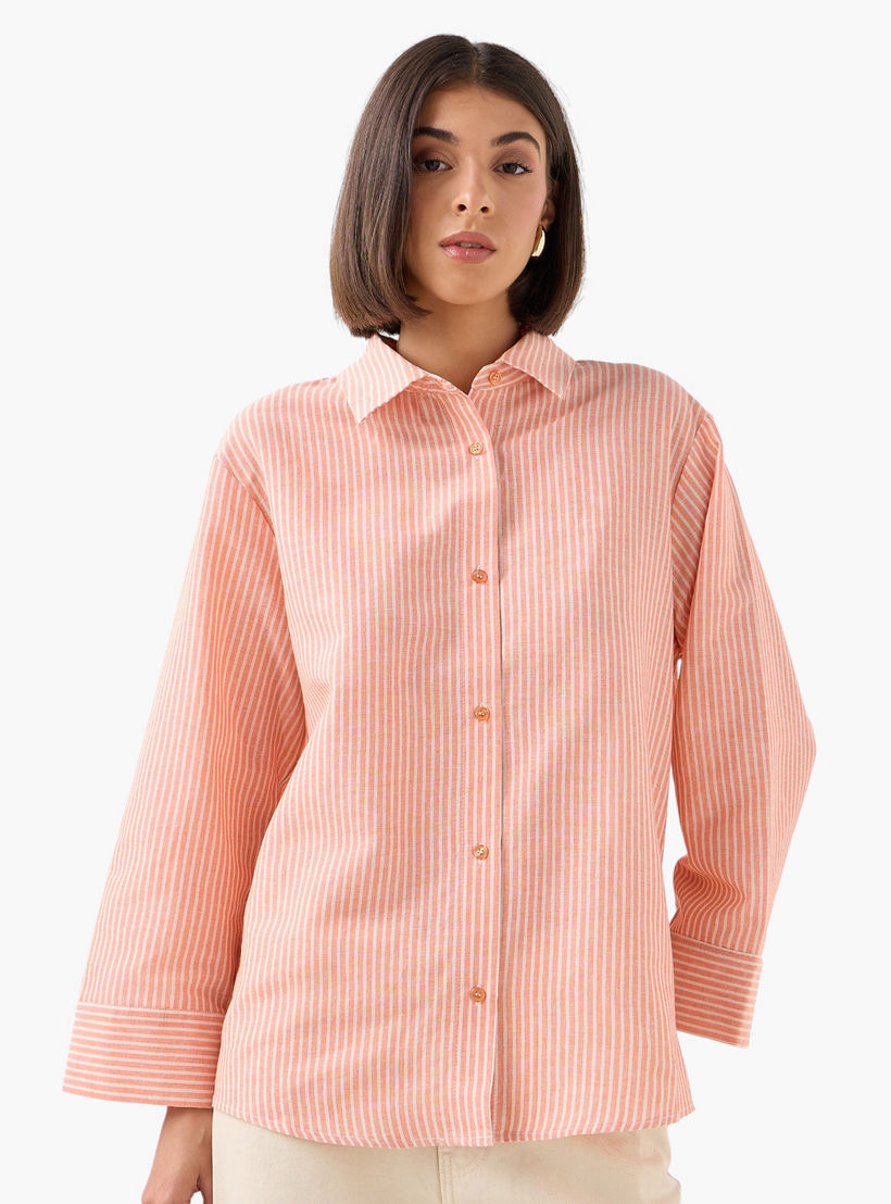 Shirt with Stripes and Long Sleeves-women-clothing-shirtsandblouses-shirts-image-1