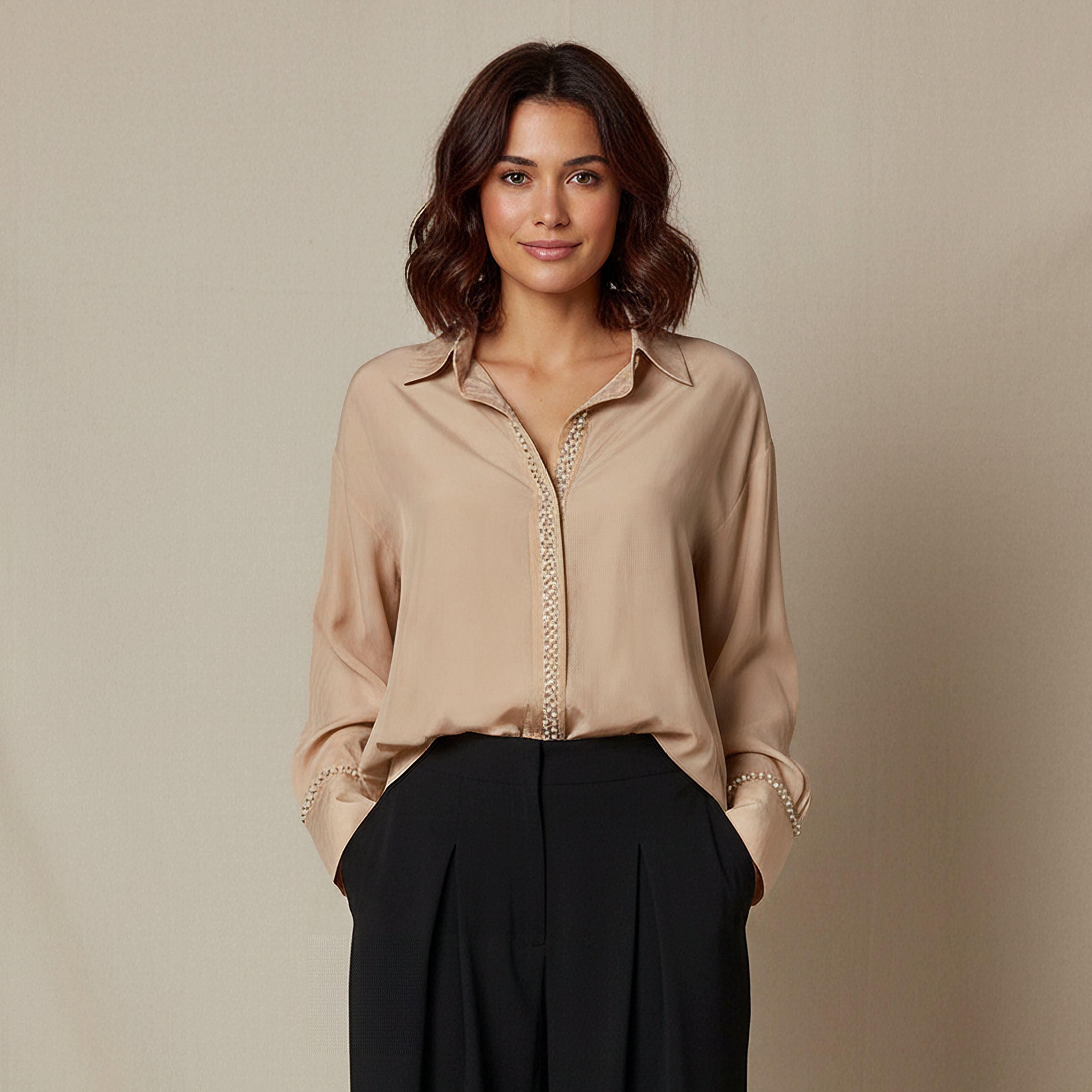 Shirt with Pearl Embellishment and Long Sleeves-women-clothing-shirtsandblouses-shirts-image-1