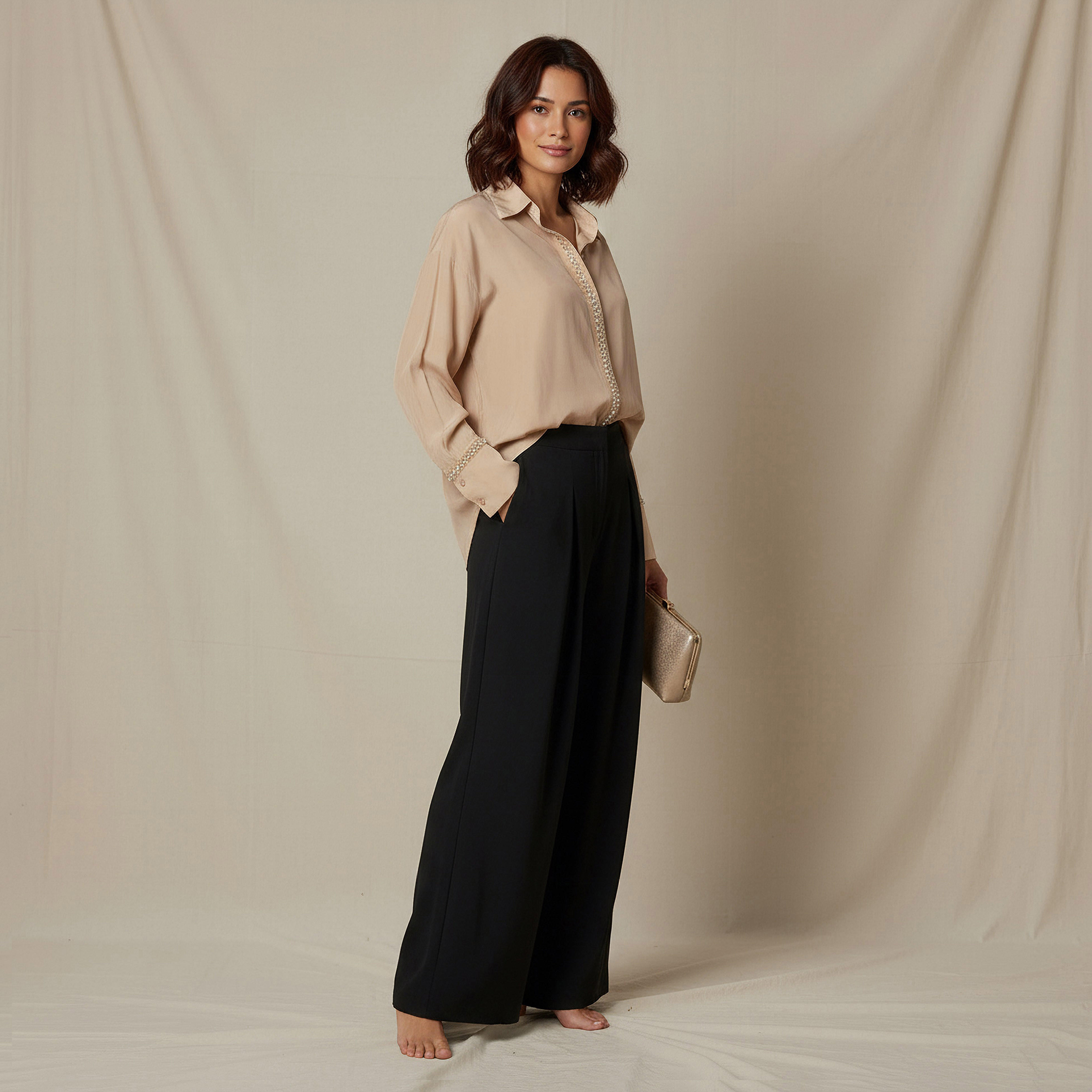 Shirt with Pearl Embellishment and Long Sleeves-women-clothing-shirtsandblouses-shirts-image-2