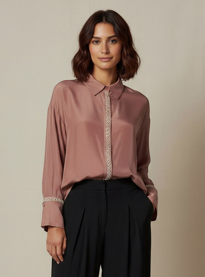 Shirt with Pearl Embellishment and Long Sleeves-women-clothing-shirtsandblouses-shirts-image-1