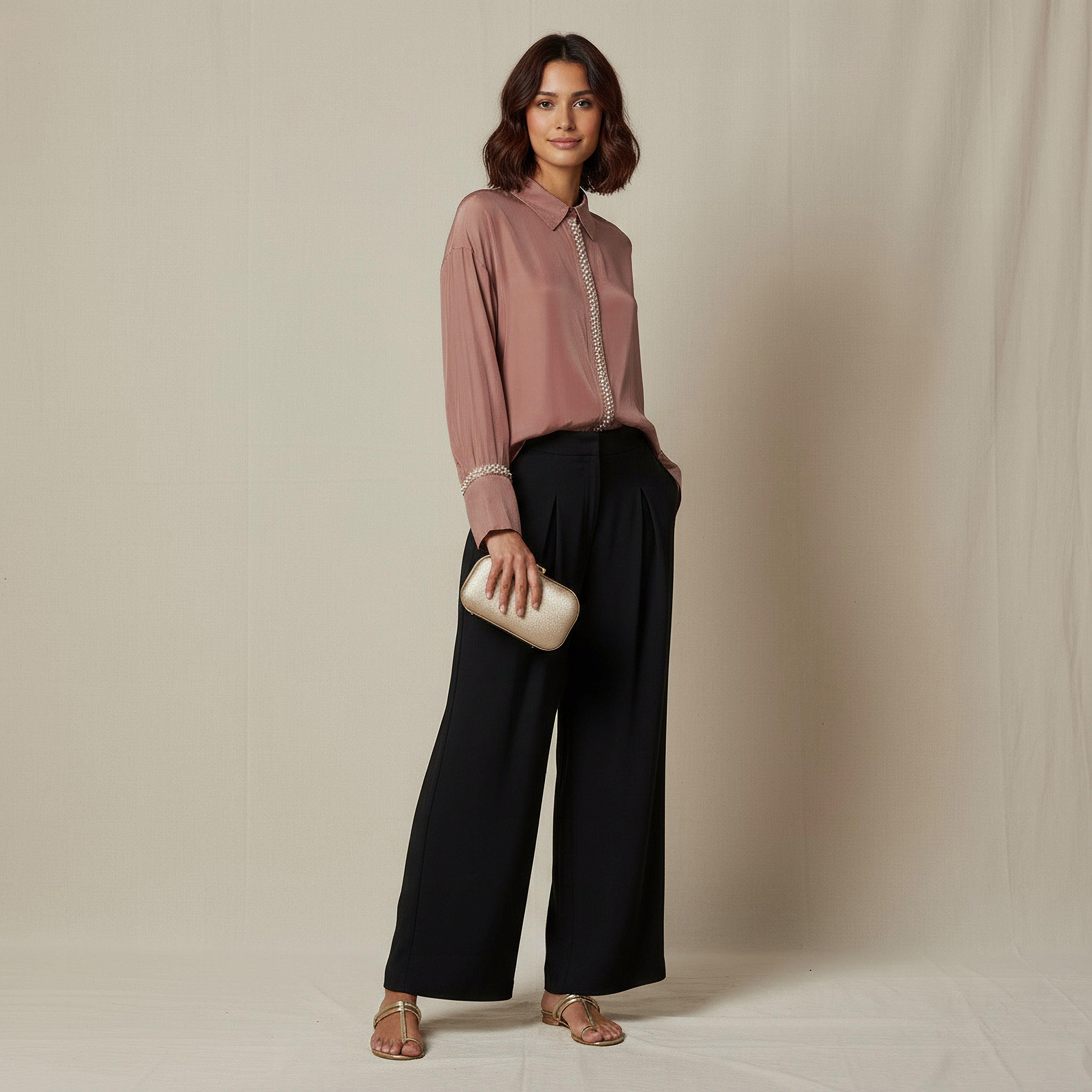 Shirt with Pearl Embellishment and Long Sleeves-women-clothing-shirtsandblouses-shirts-image-2