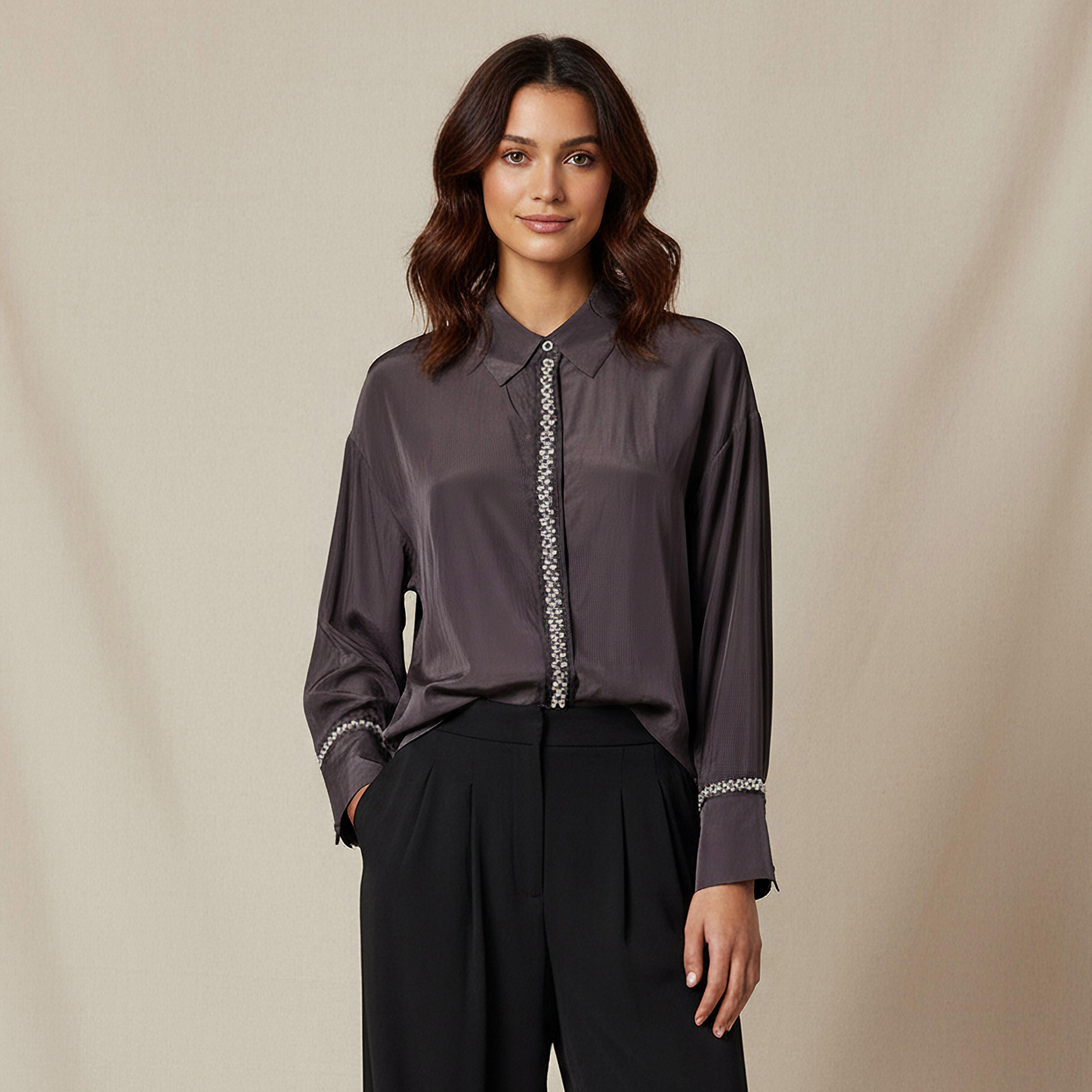 Shirt with Pearl Embellishment and Long Sleeves-women-clothing-shirtsandblouses-shirts-image-1