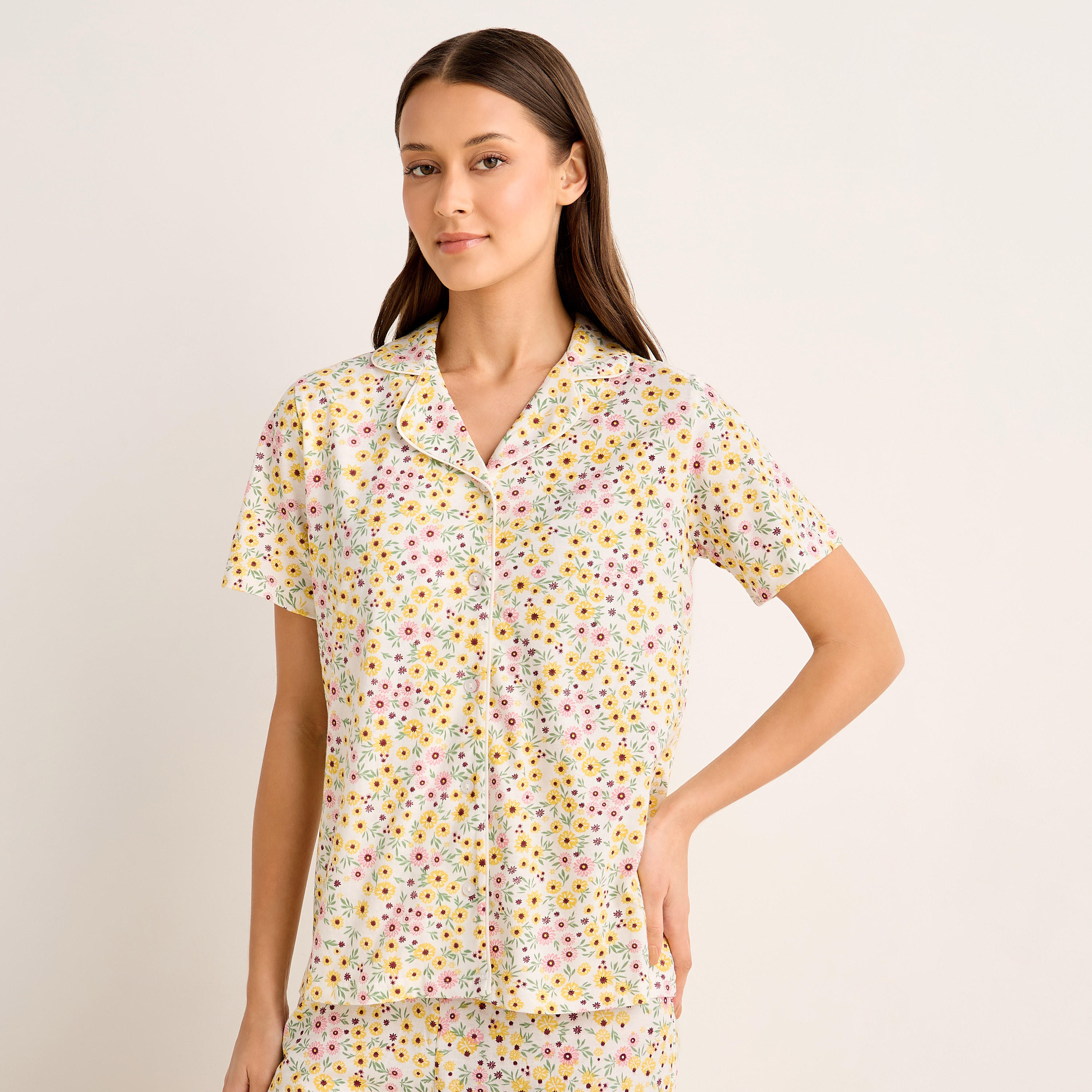 Pyjama Set Button-Down Shirt and Pants-women-clothing-nightwear-pyjamas-longsets-image-2