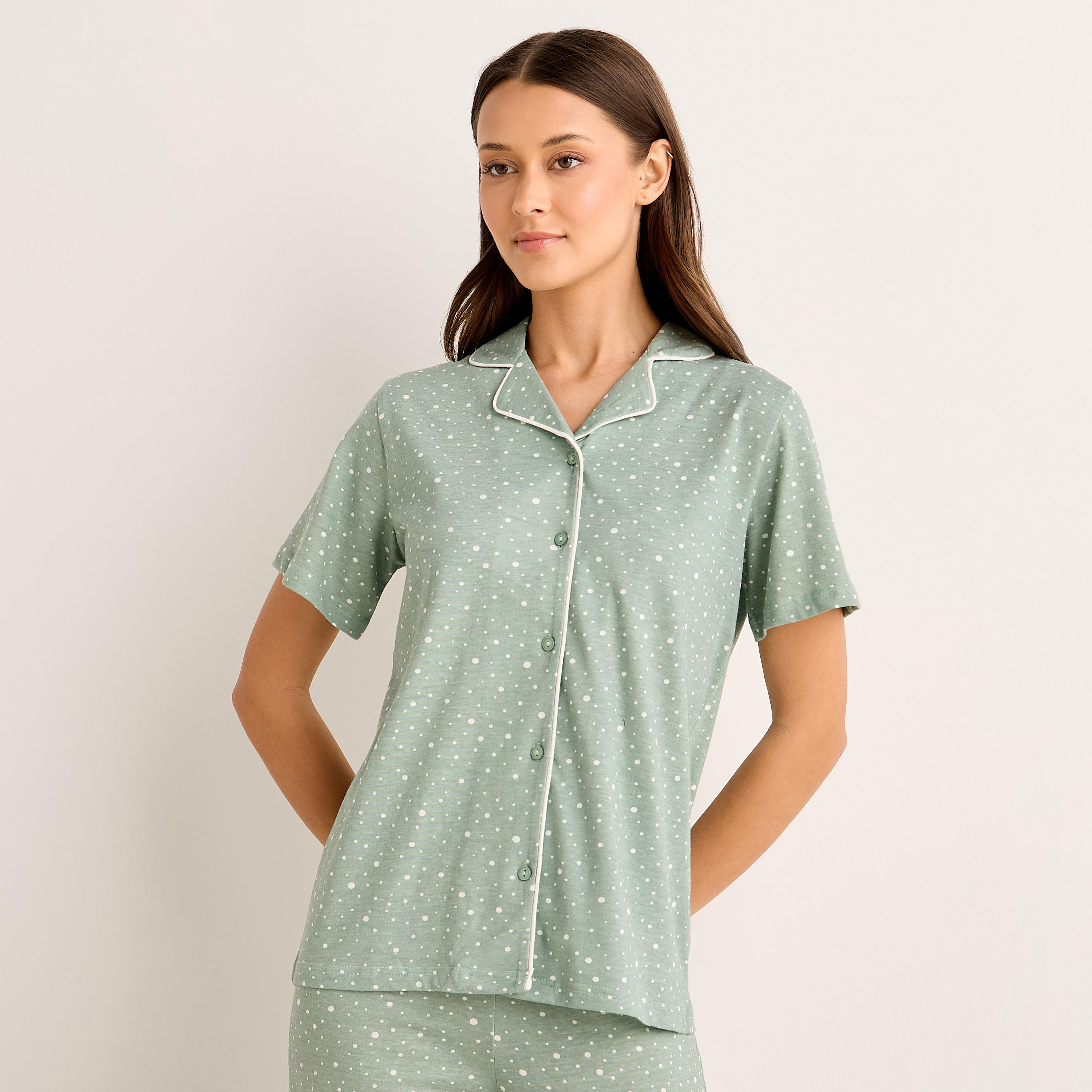 Pyjama Set Button-Down Shirt and Pants-women-clothing-nightwear-pyjamas-longsets-image-2