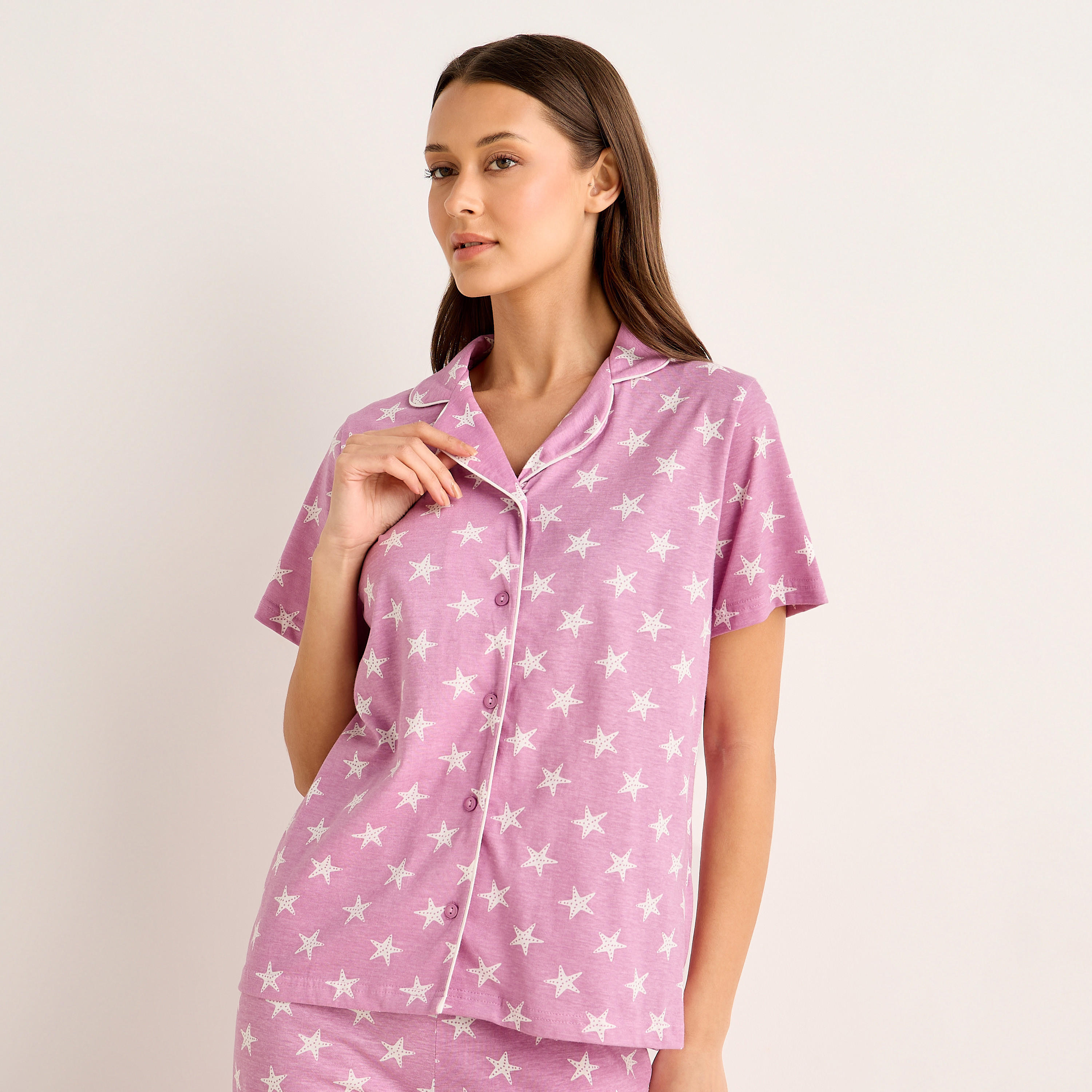 Pyjama Set Button-Down Shirt and Pants-women-clothing-nightwear-pyjamas-longsets-image-2