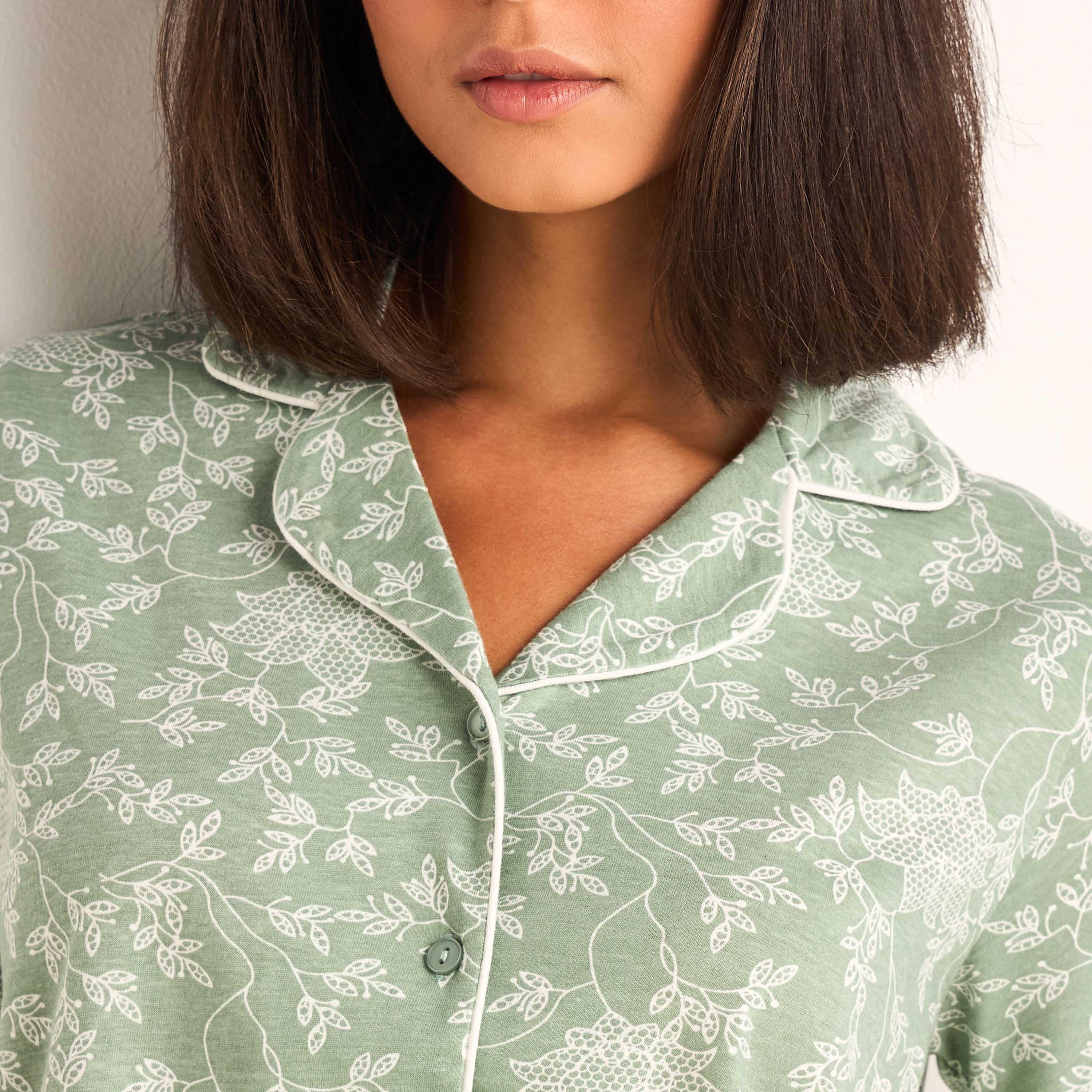 Pyjama Set Button-Down Shirt and Pants-women-clothing-nightwear-pyjamas-longsets-image-1