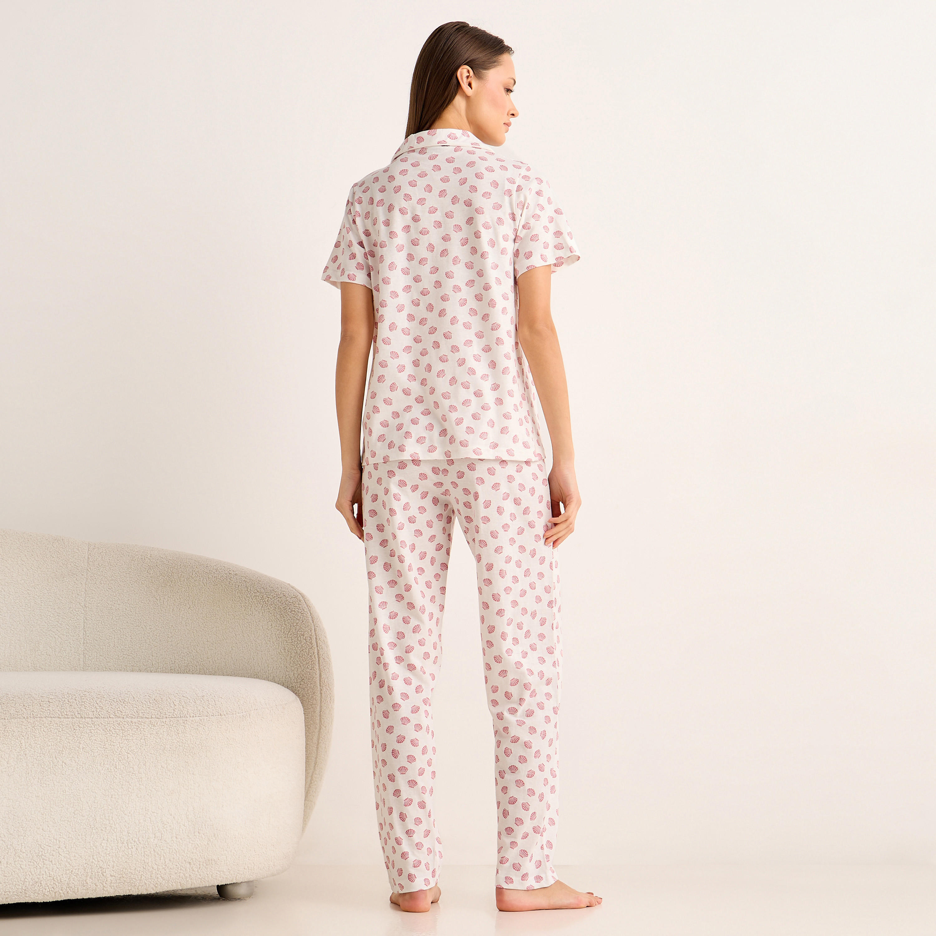 طقم بيجامة قميص وبنطلون-women-clothing-nightwear-pyjamas-longsets-image-3