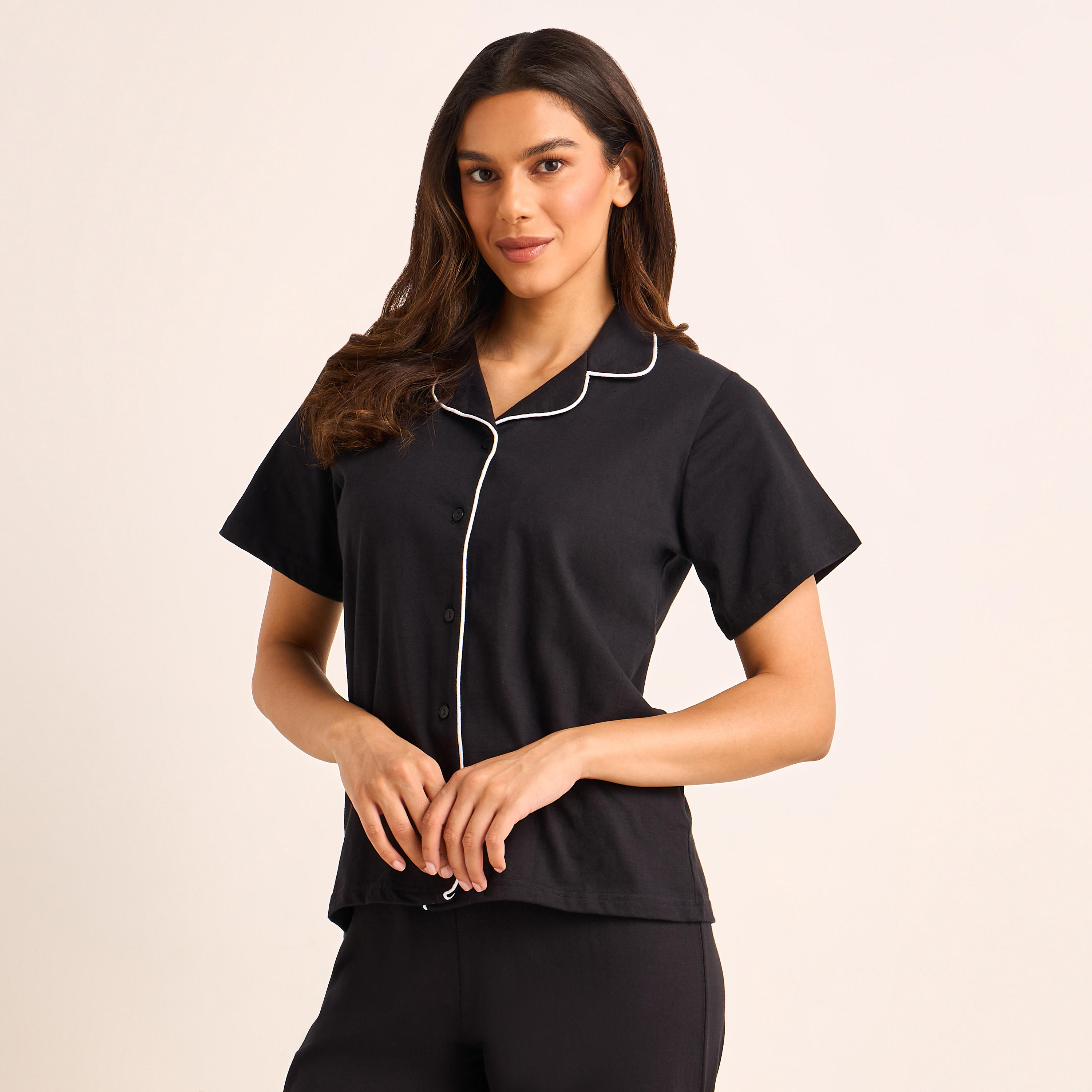 Pyjama Set Button-Down Shirt and Pants-women-clothing-nightwear-pyjamas-longsets-image-2