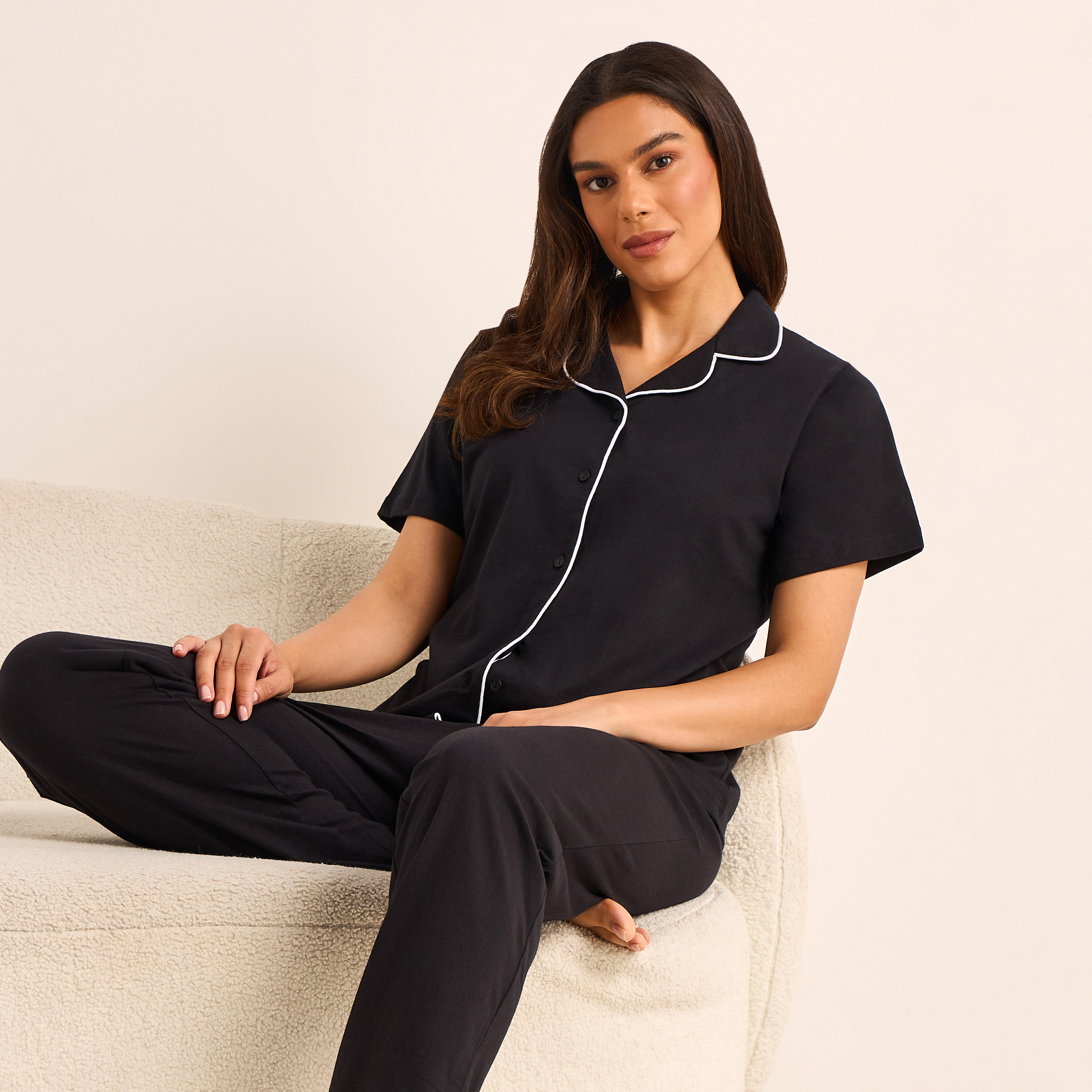 Pyjama Set Button-Down Shirt and Pants-women-clothing-nightwear-pyjamas-longsets-image-7