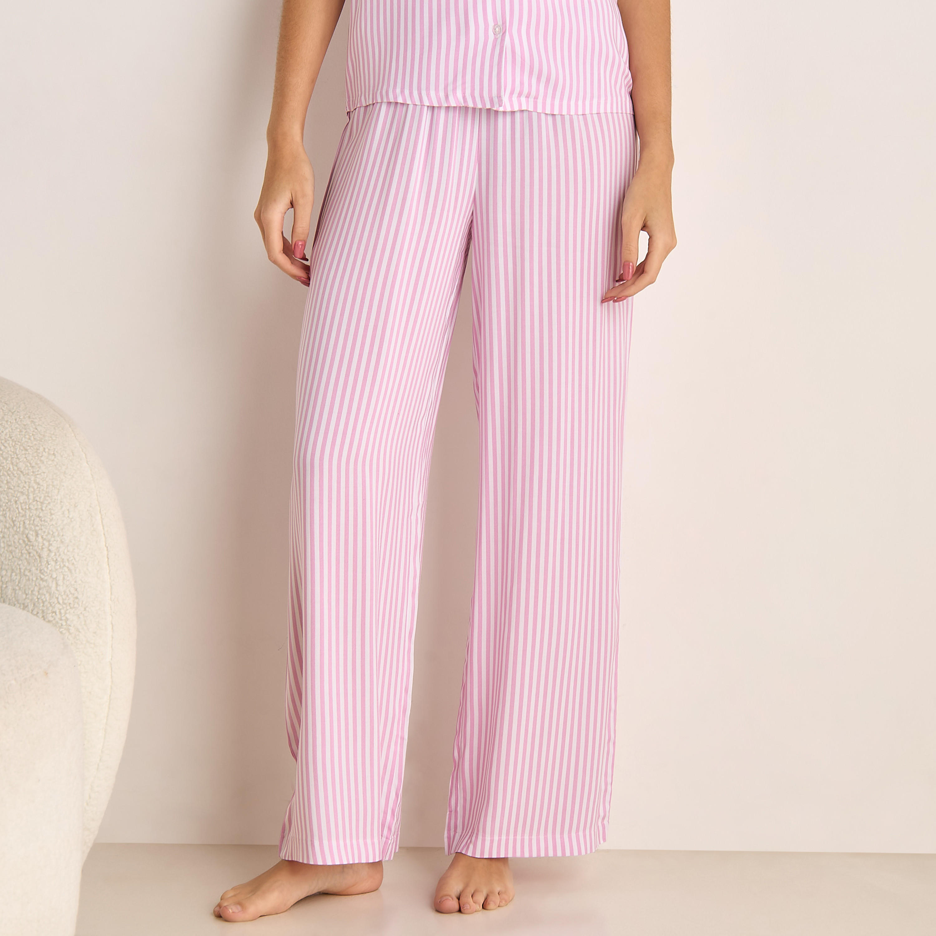 Pyjama Set Button-Down Shirt & Trousers Viscose-women-clothing-nightwear-pyjamas-longsets-image-4