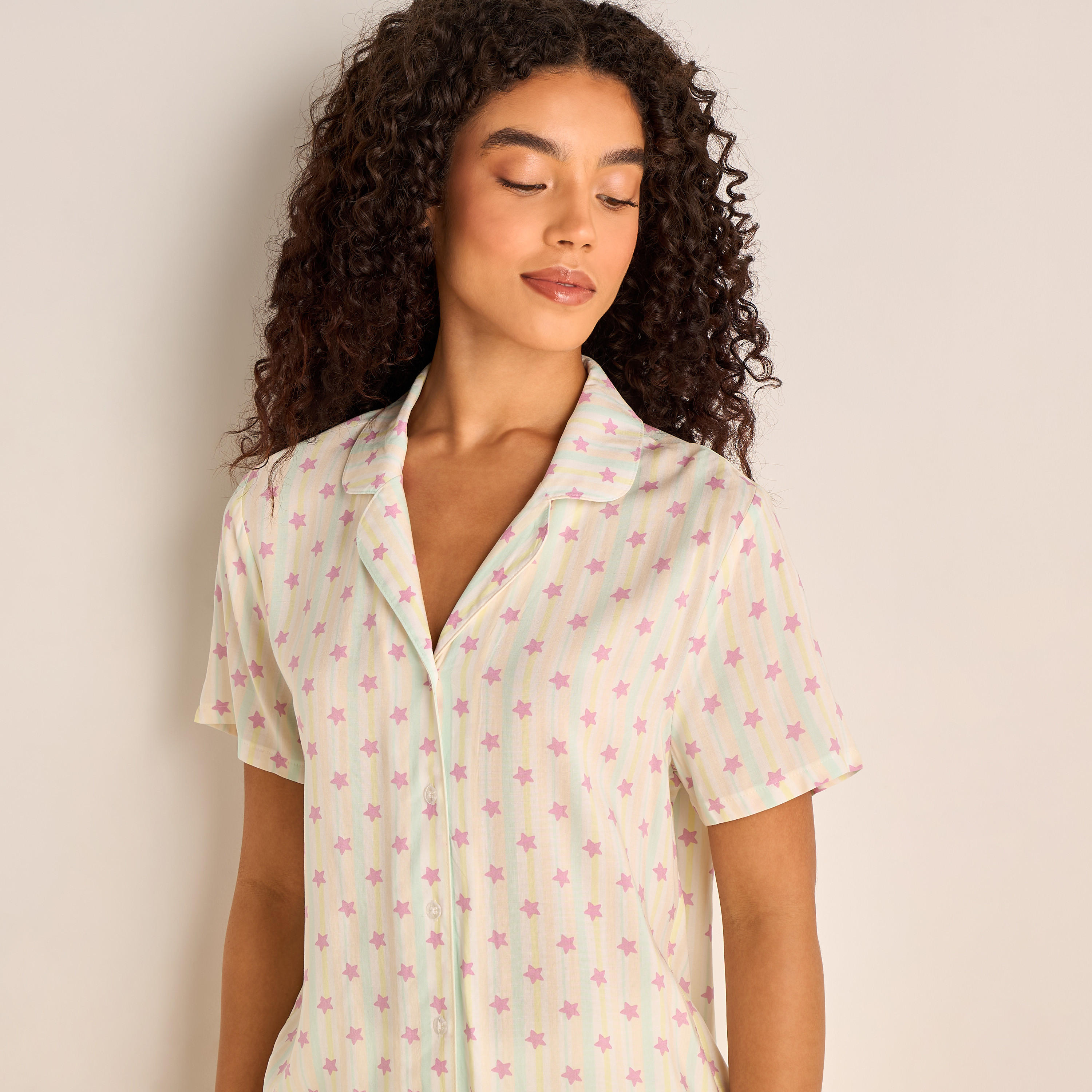 طقم بيجاما فيسكوز قميص بأزرار وبنطلون-women-clothing-nightwear-pyjamas-longsets-image-5