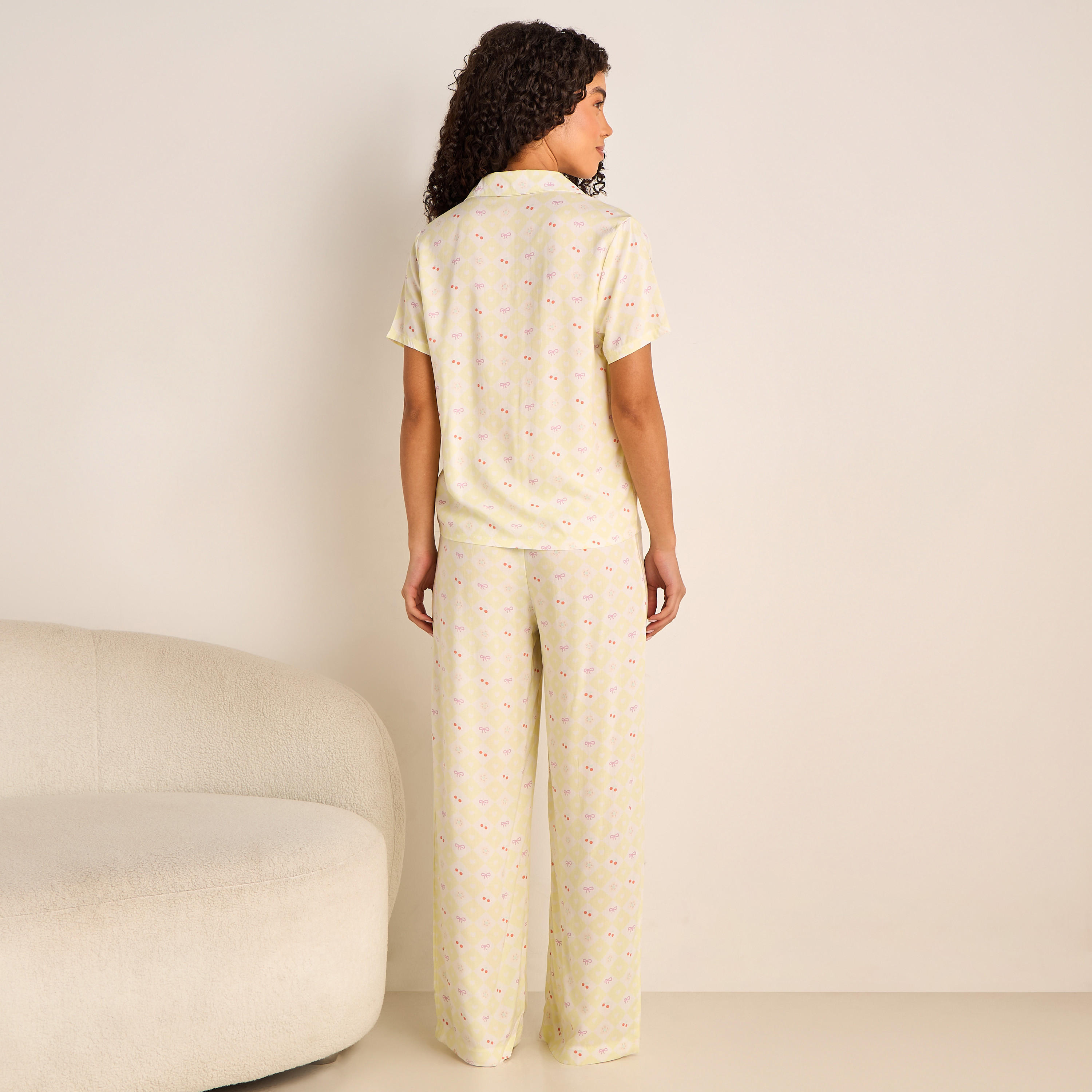 Pyjama Set Button-Down Shirt & Trousers Viscose-women-clothing-nightwear-pyjamas-longsets-image-4