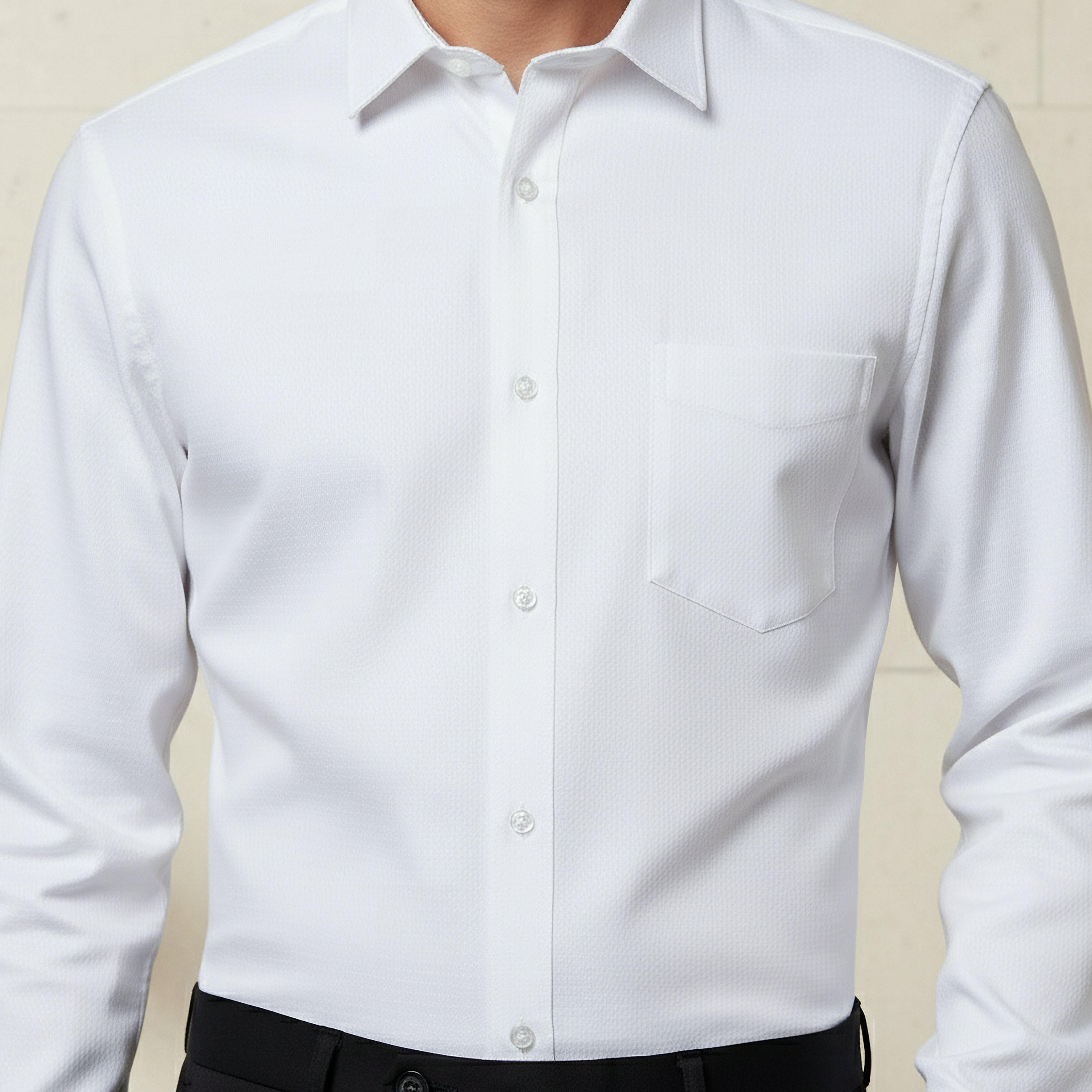 قميص دوبي بارز الملمس بقصّة عادية بياقة-men-clothing-shirts-image-6