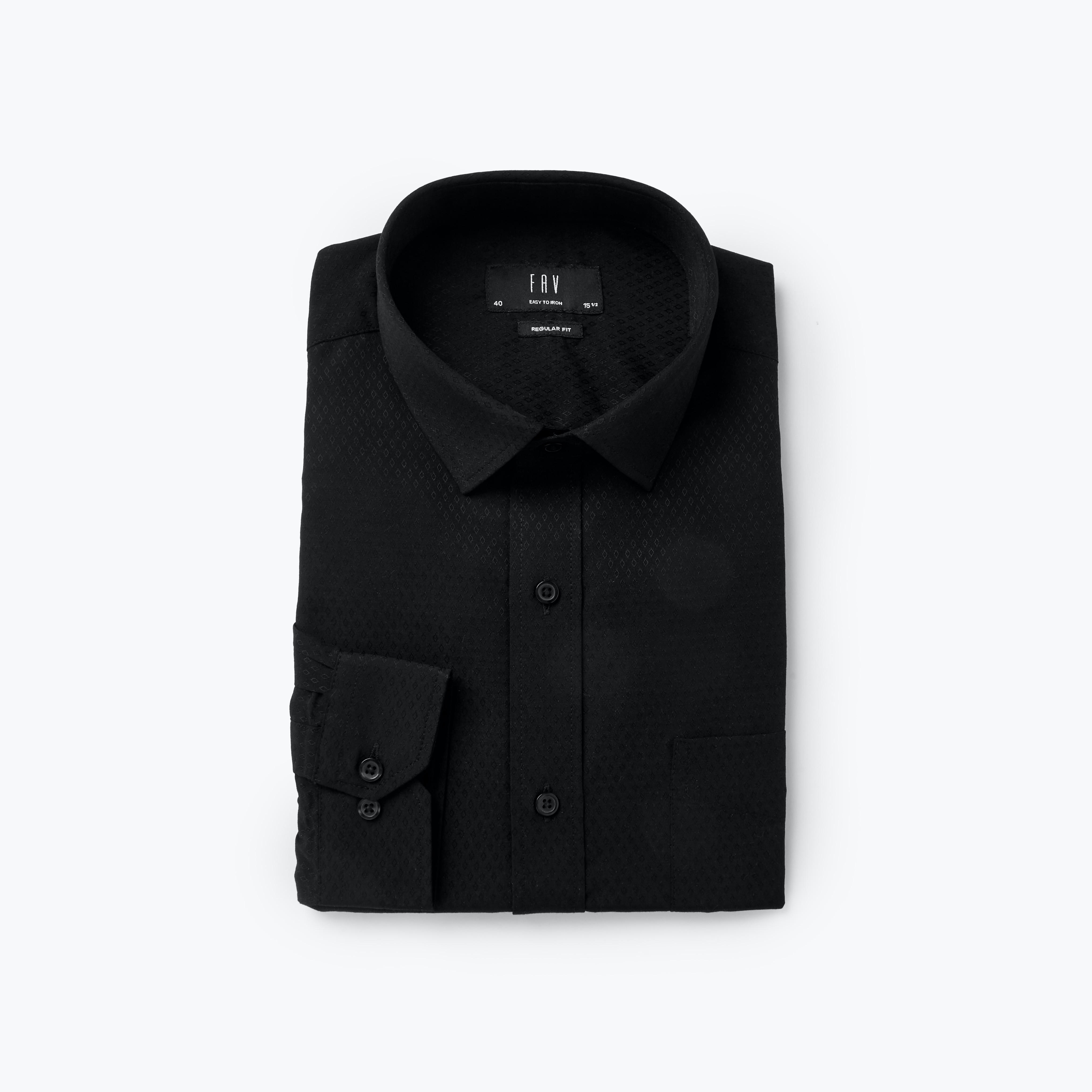 Men Regular Fit Self Texture Dobby Collar Shirt-men-clothing-shirts-image-5