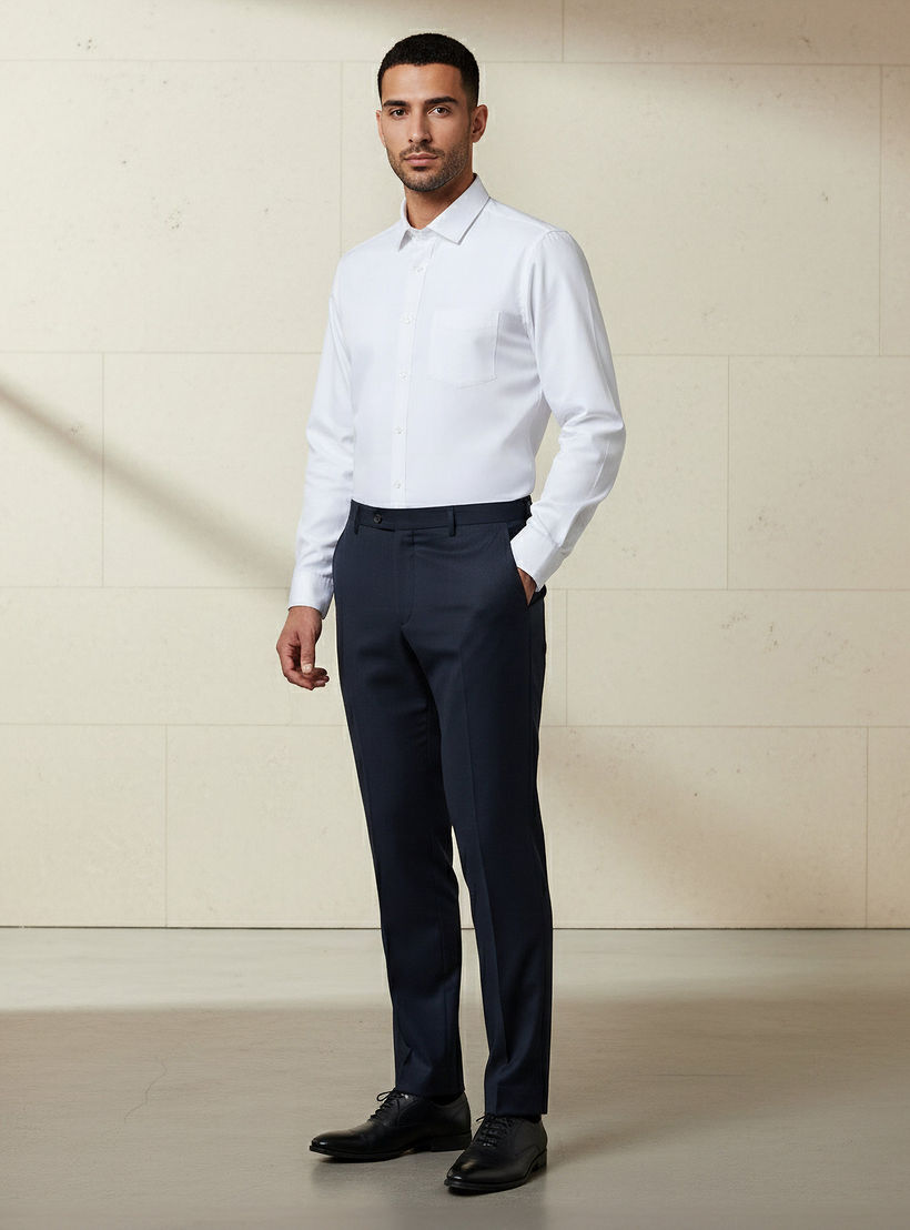 قميص دوبي بارز الملمس بقصّة عادية بياقة-men-clothing-shirts-image-4