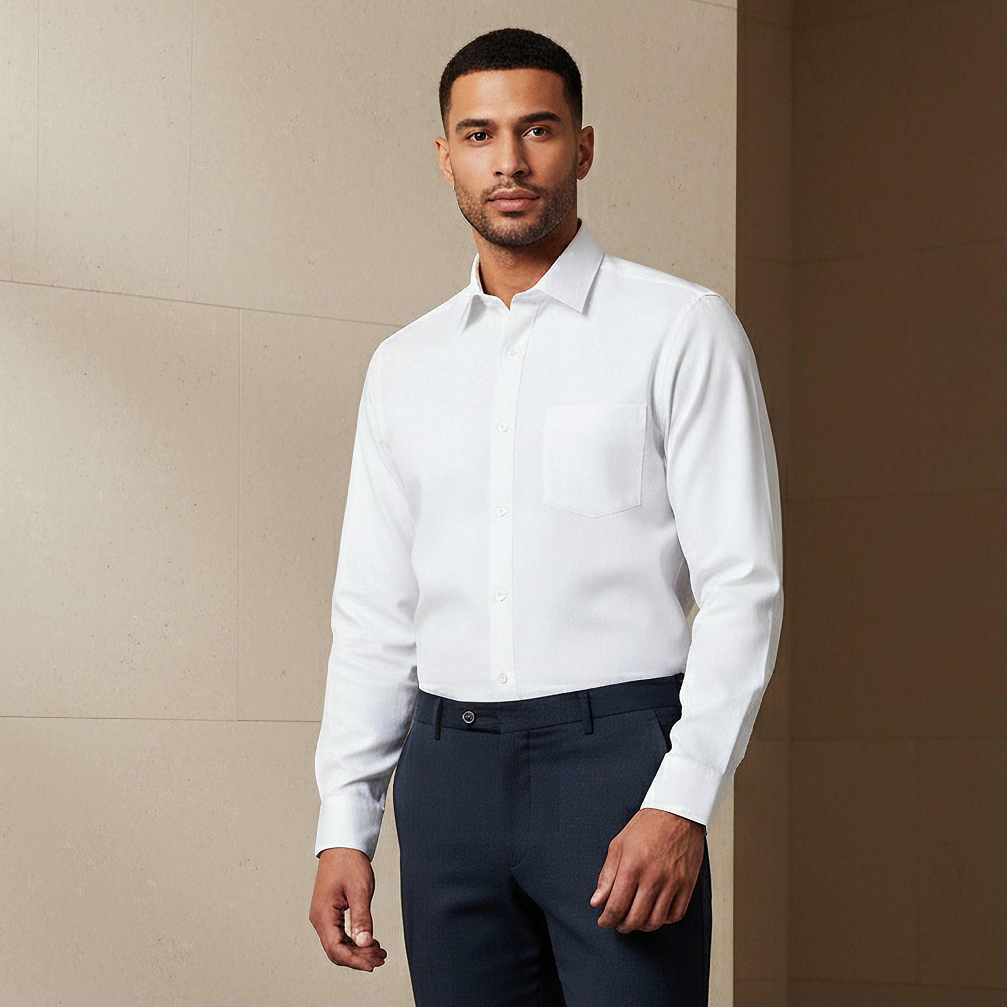 Men Regular Fit Self Texture Dobby Collar Shirt-men-clothing-shirts-image-1