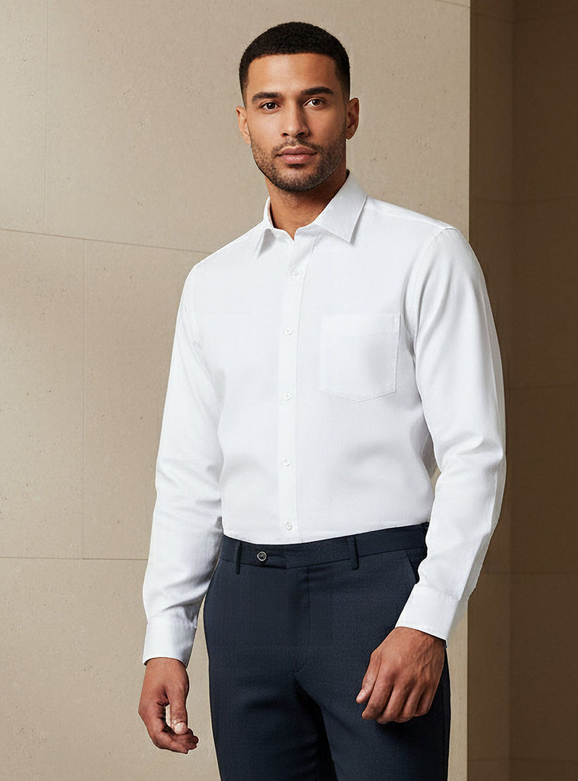 Men Regular Fit Self Texture Dobby Collar Shirt-men-clothing-shirts-image-1